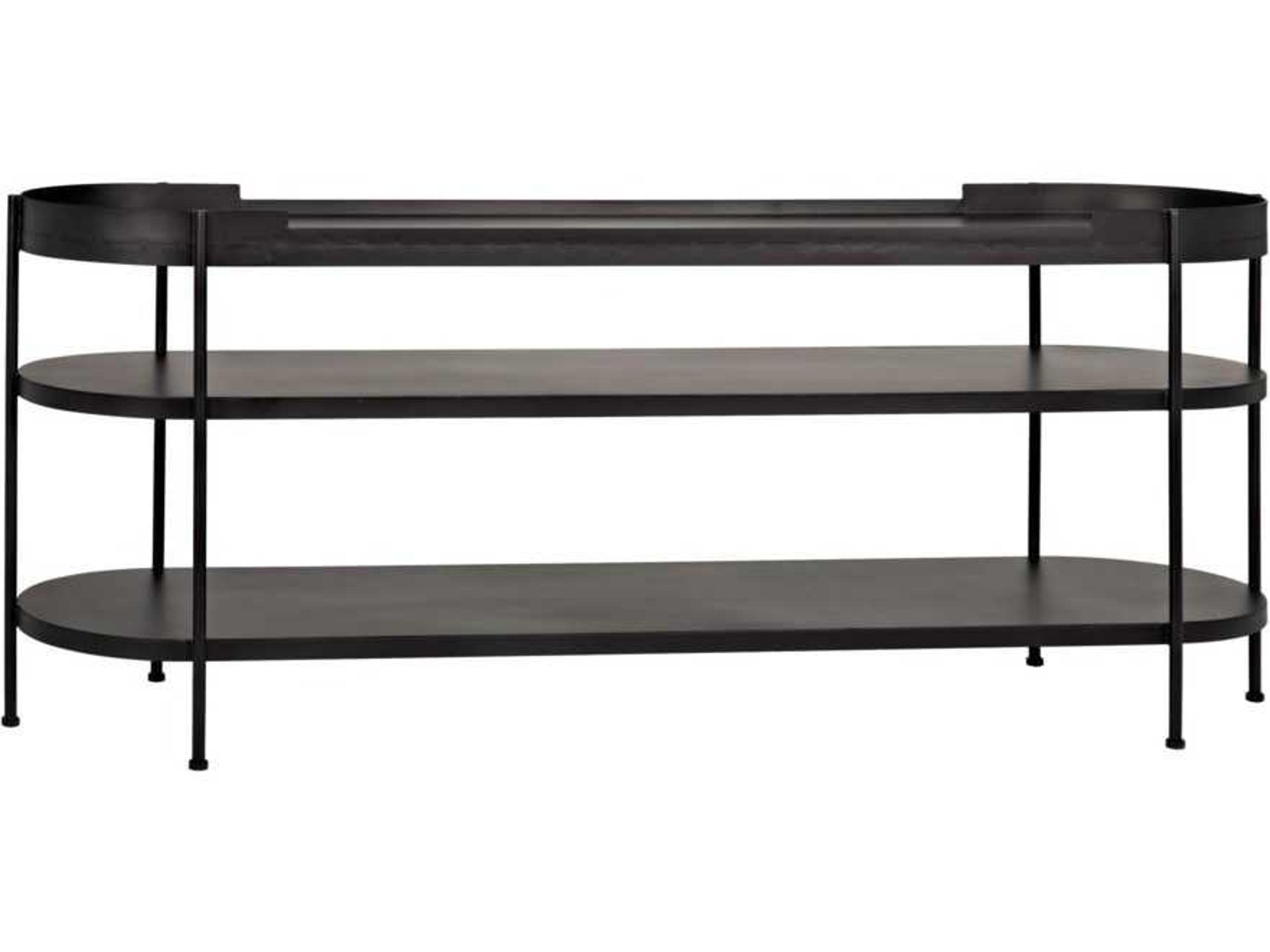 Oval Metal Black Console Table