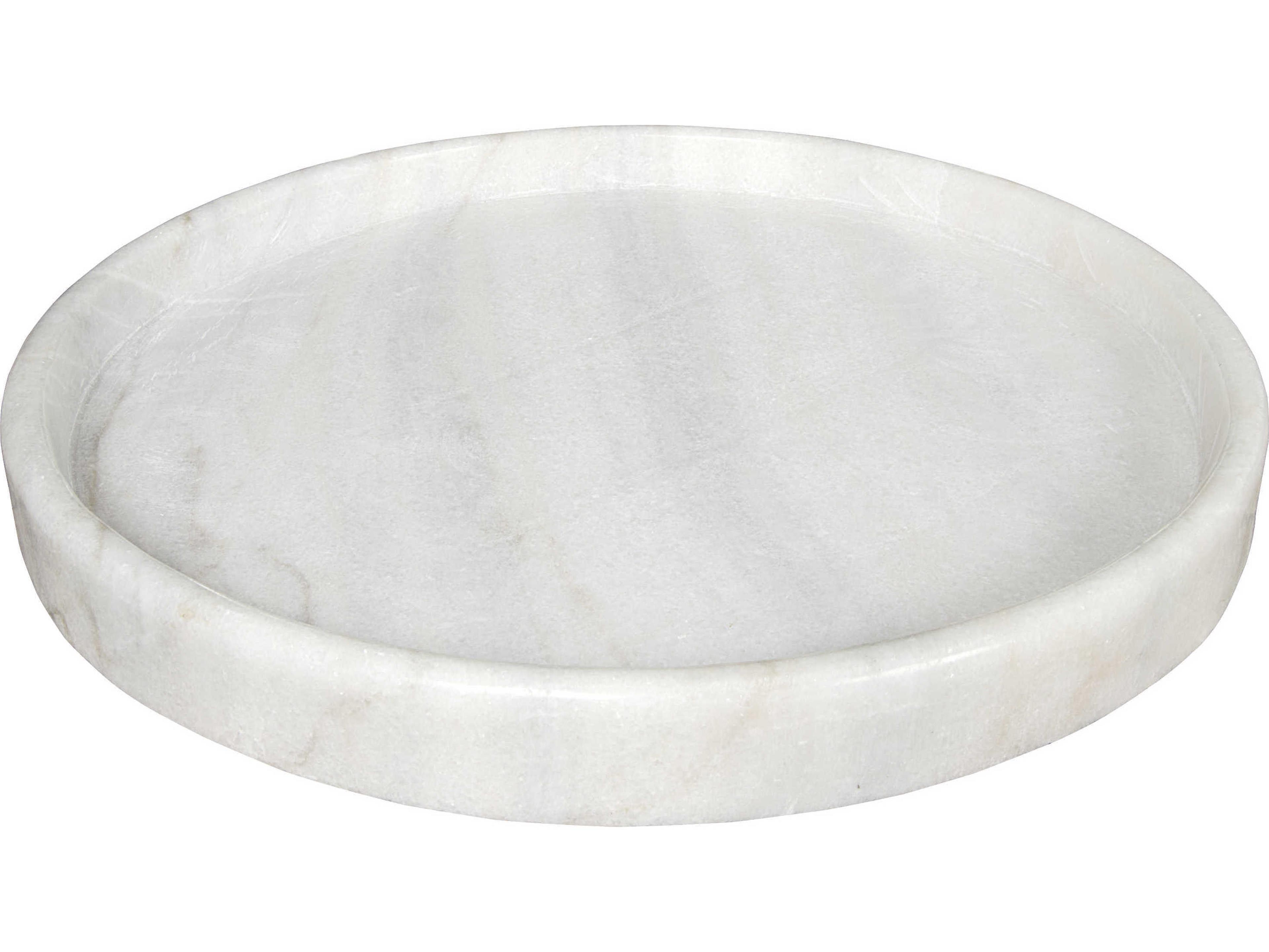 White Stone 20" Round Serving Tray