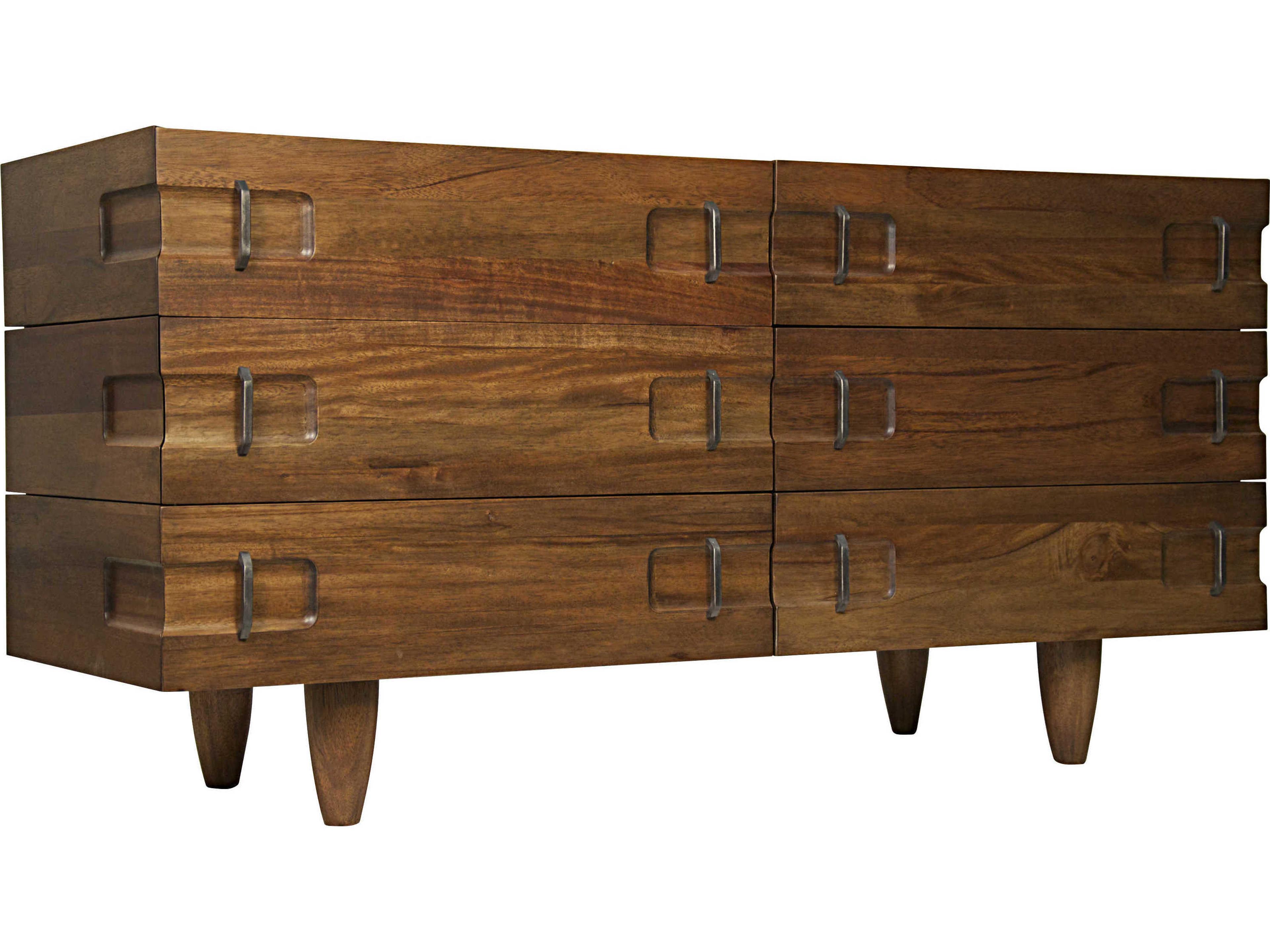 64" Walnut Wood Dark Sideboard