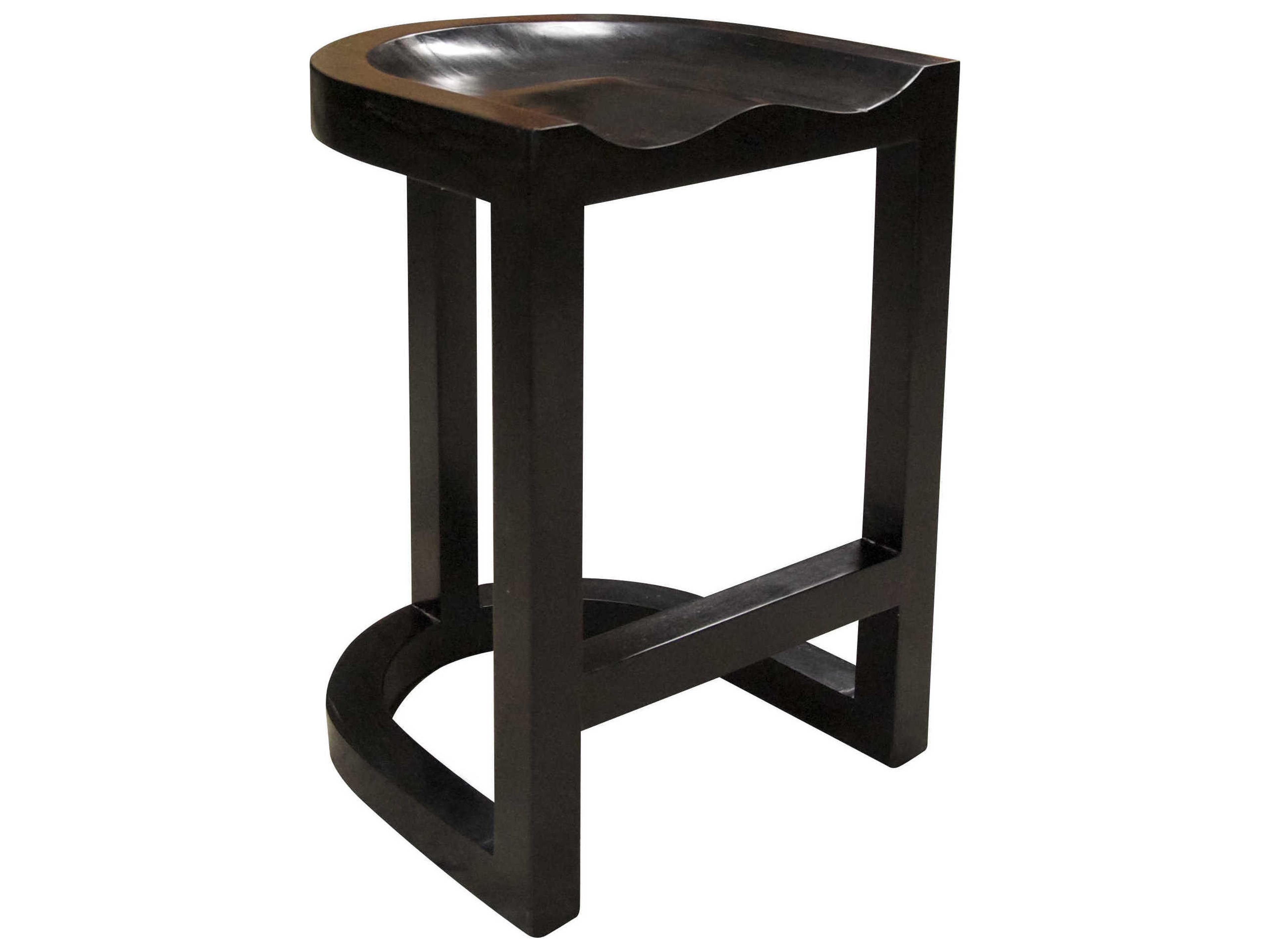 Mahogany Wood Hand Rubbed Black Counter Stool