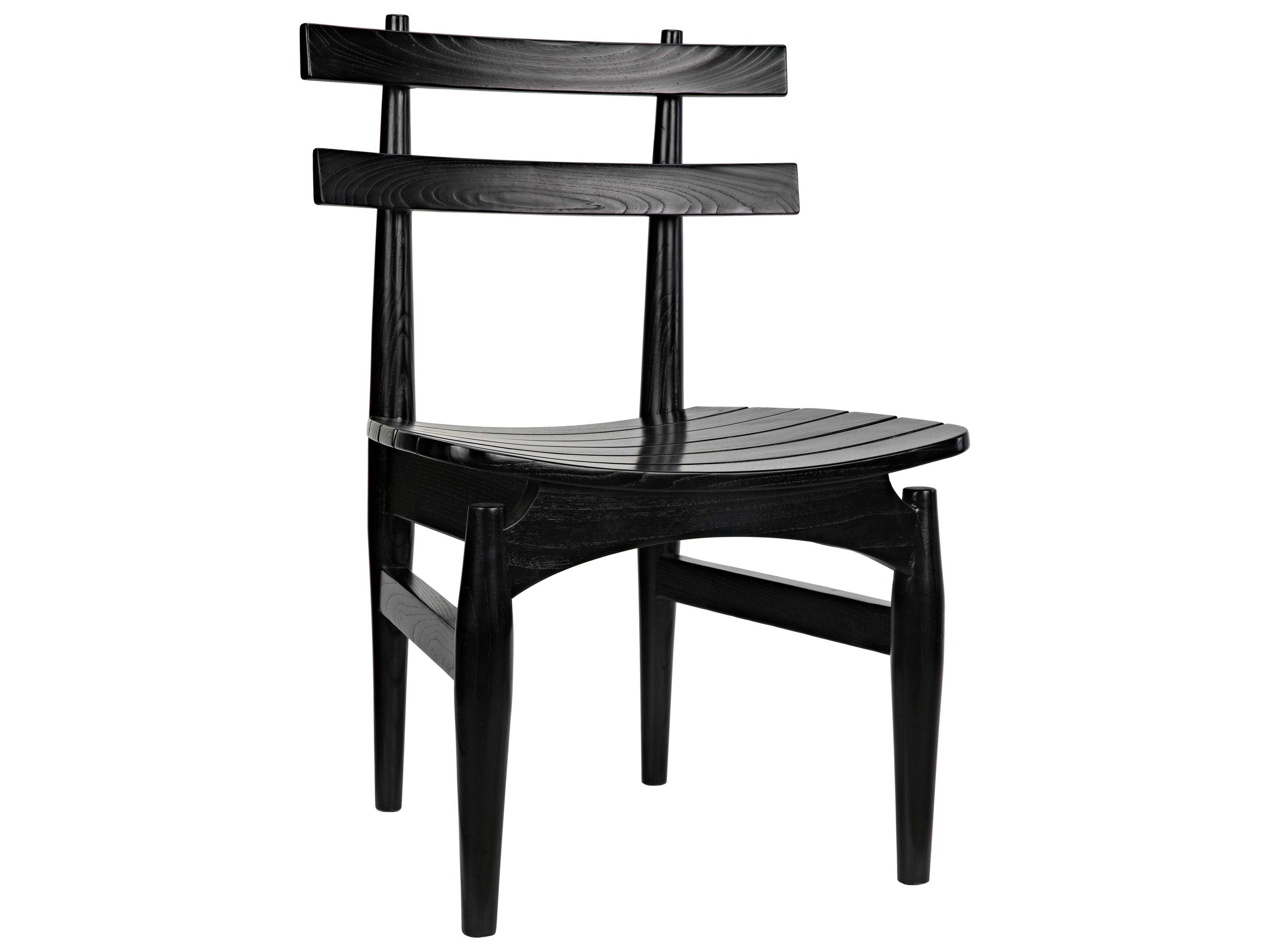 Noir Sungkai Wood Black Side Dining Chair
