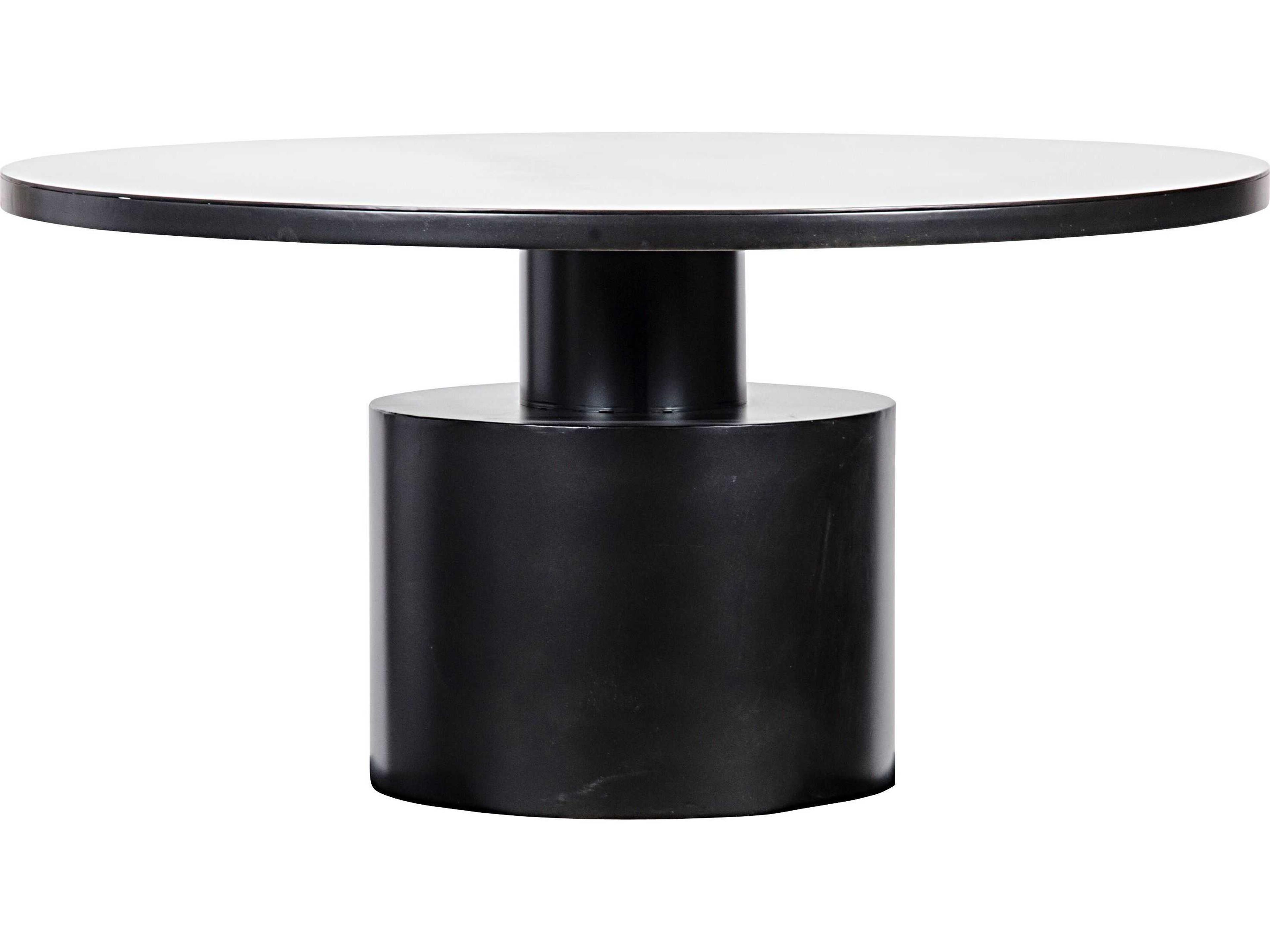 Noir Round Black Metal Dining Table