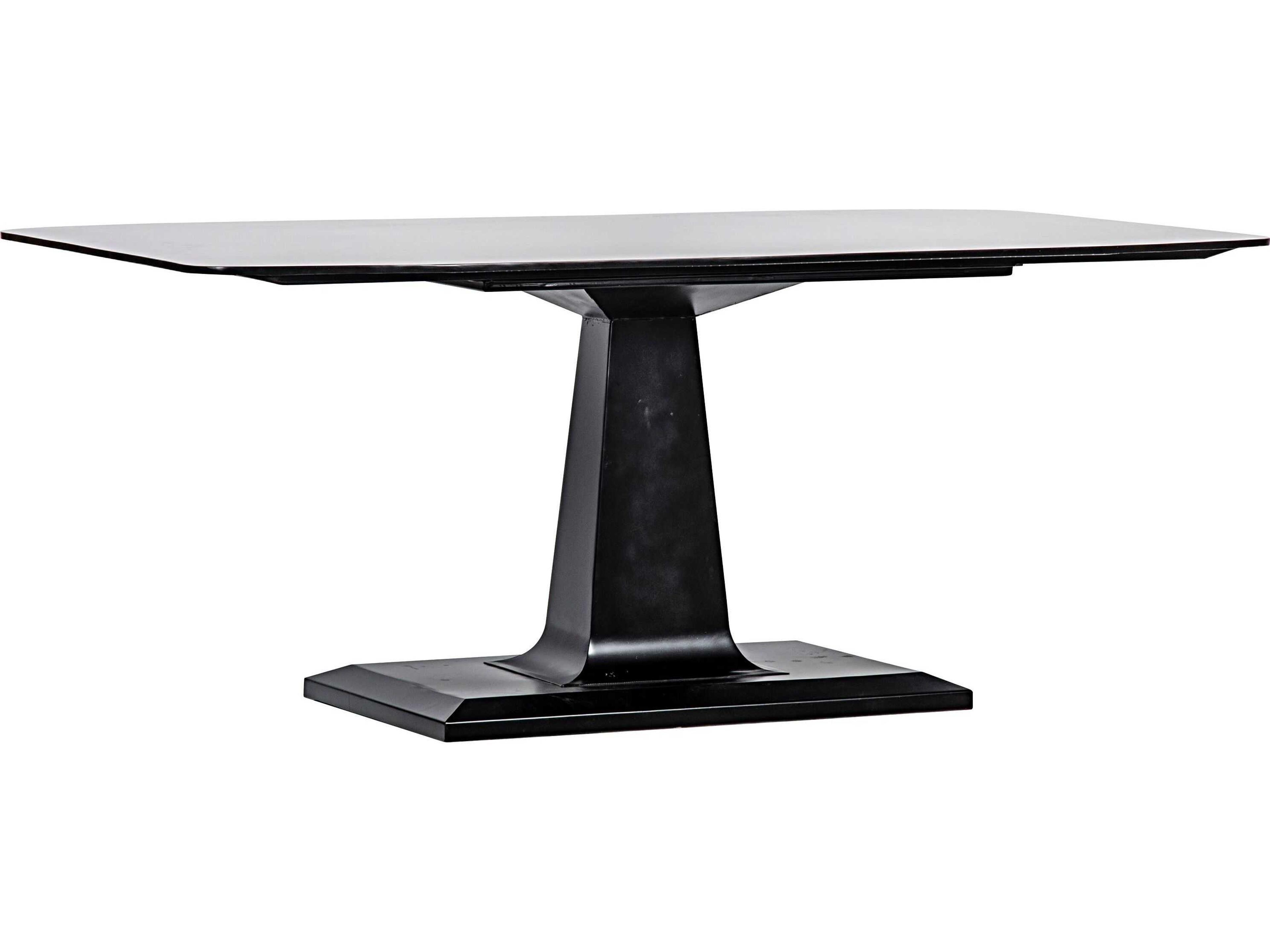 Rectangular Black Metal Dining Table
