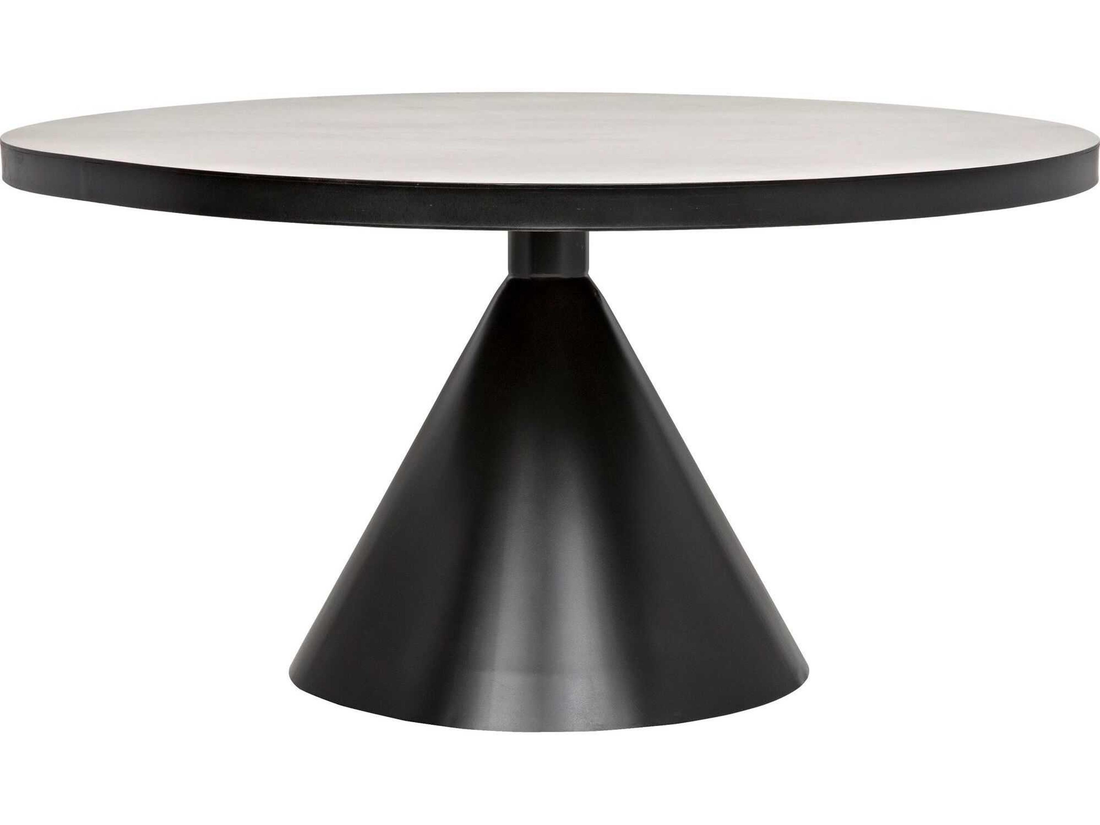 Noir Round Black Metal Dining Table