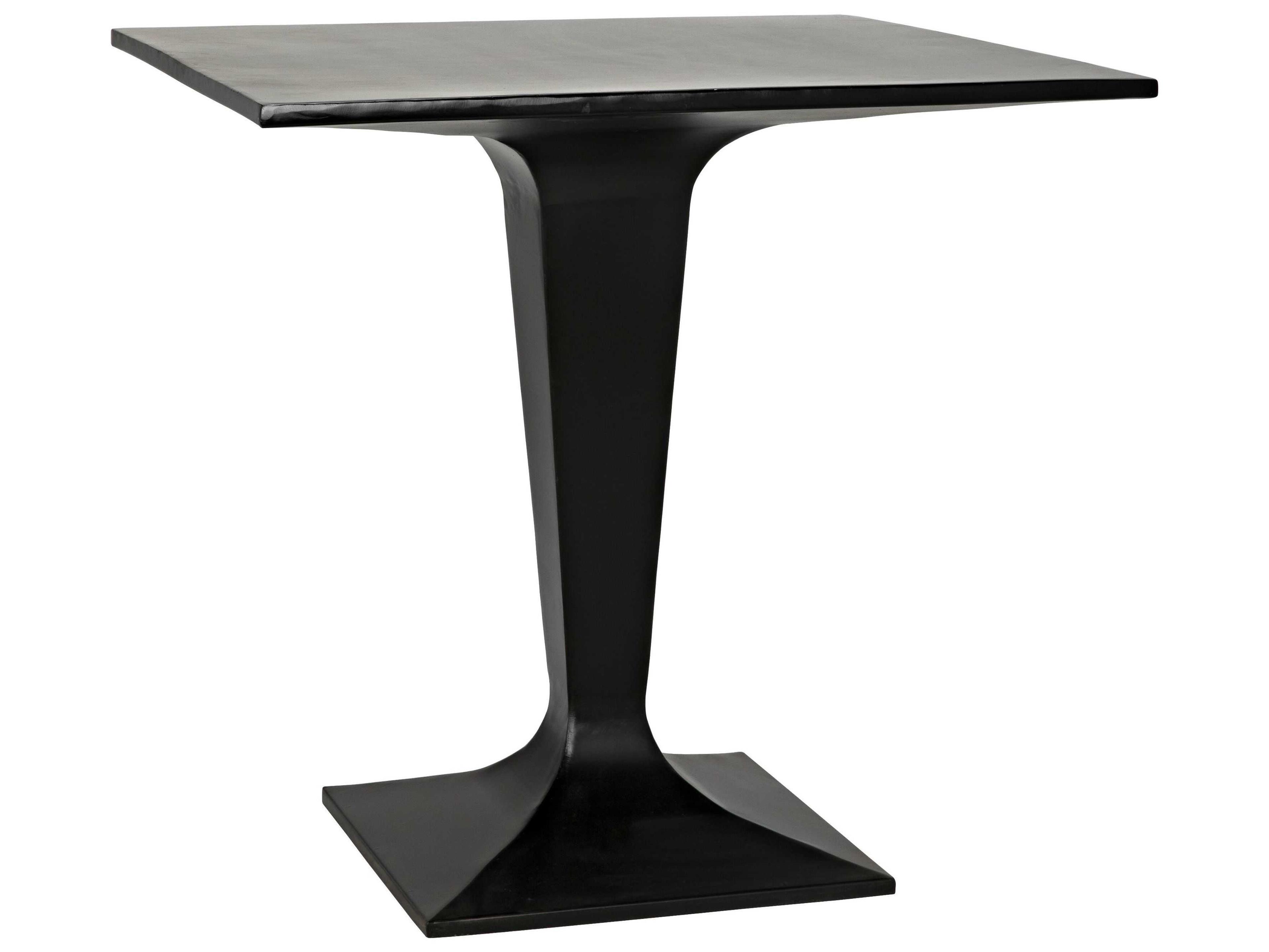 Square Black Metal Dining Table