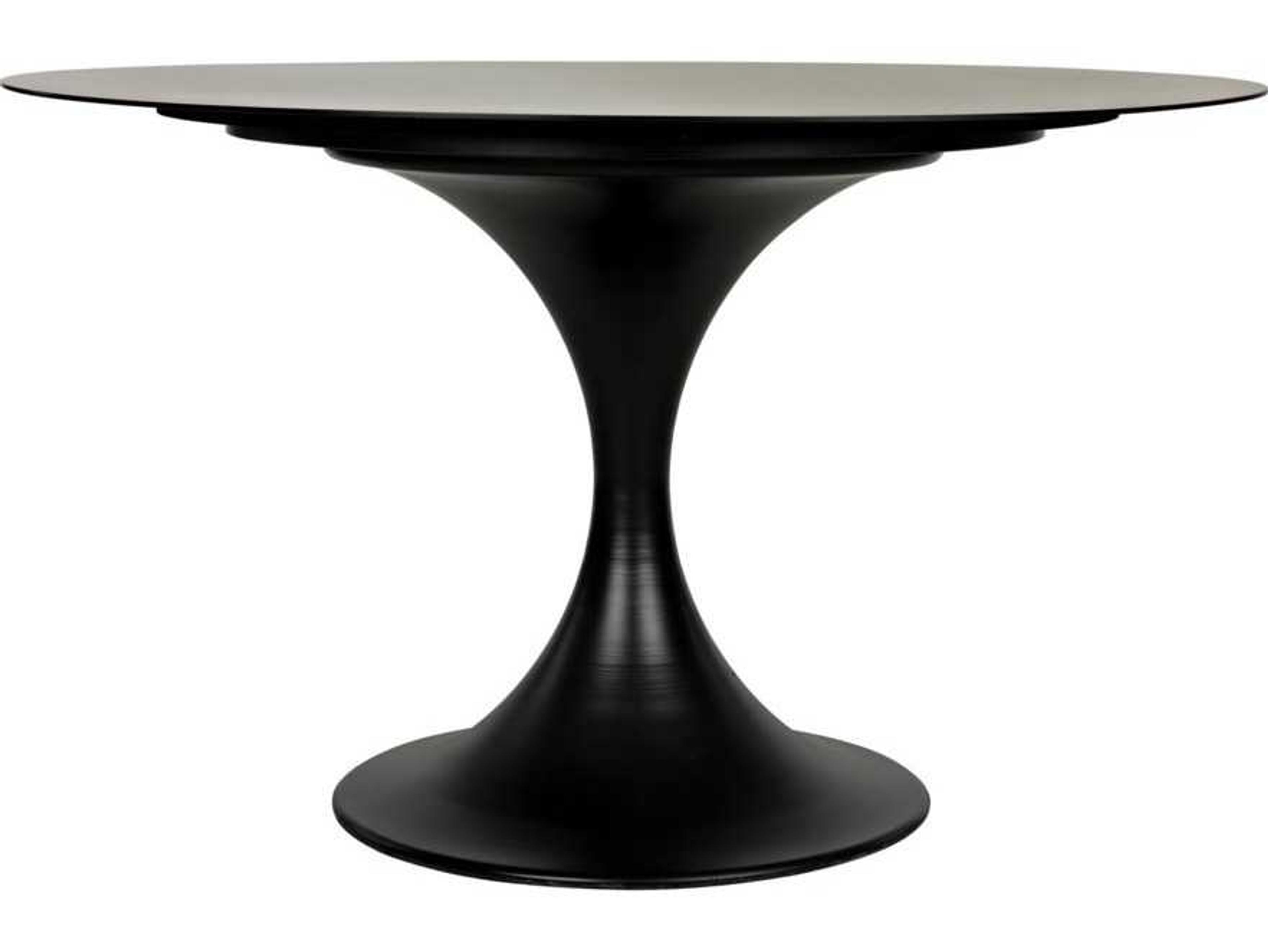 Round Black Metal Dining Table
