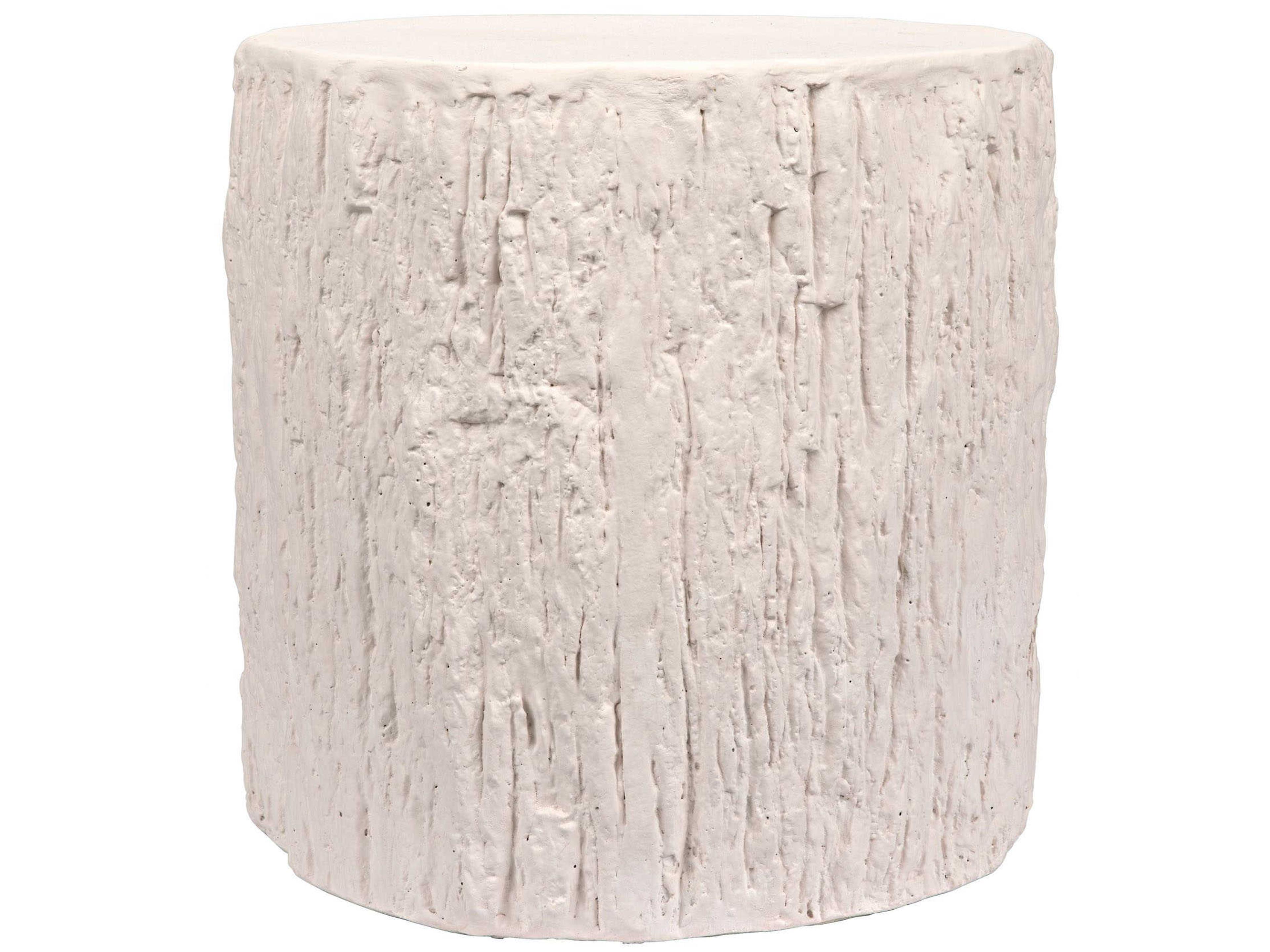 Round White End Table