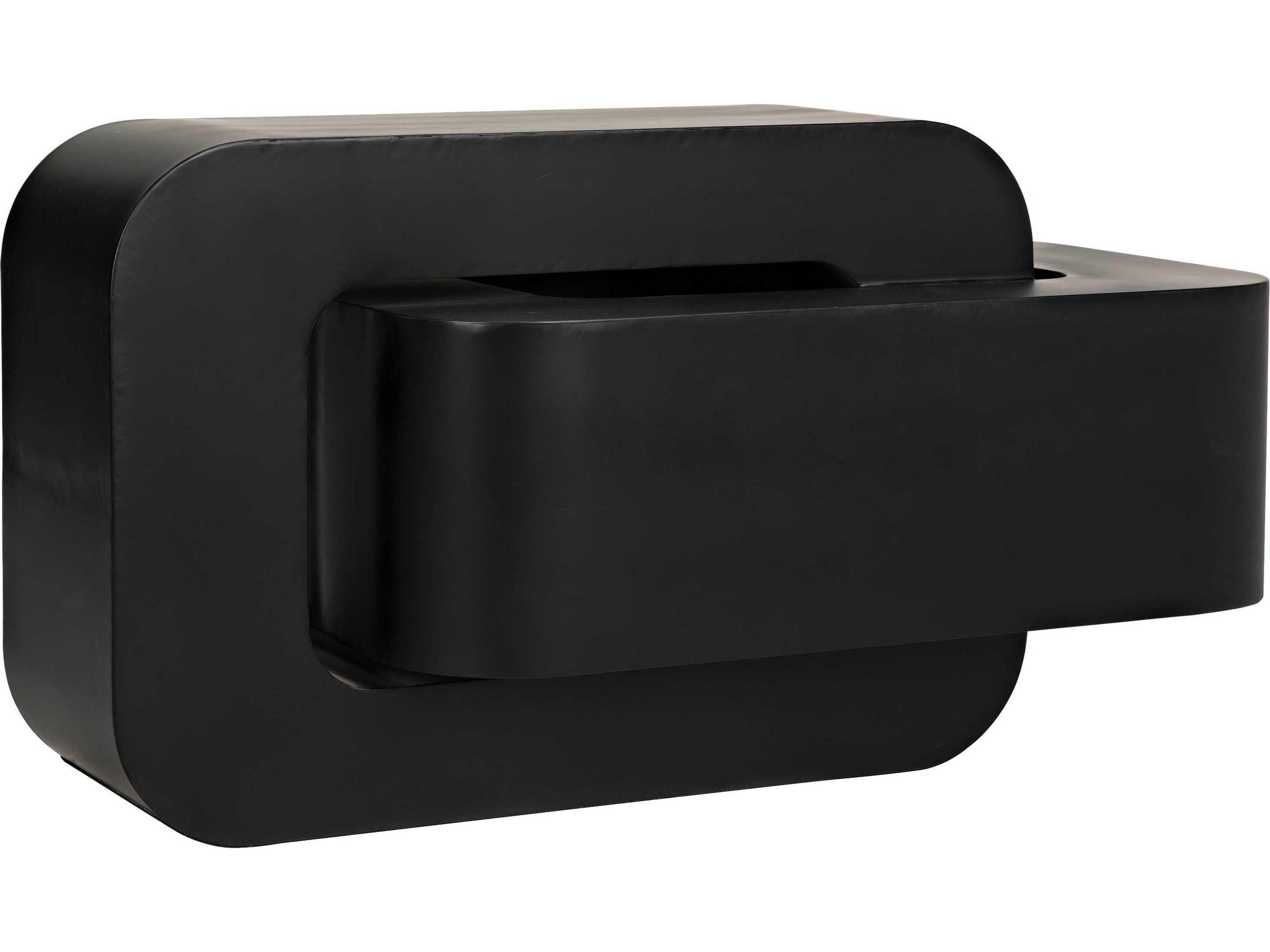 Noir Rectangular Black Metal End Table