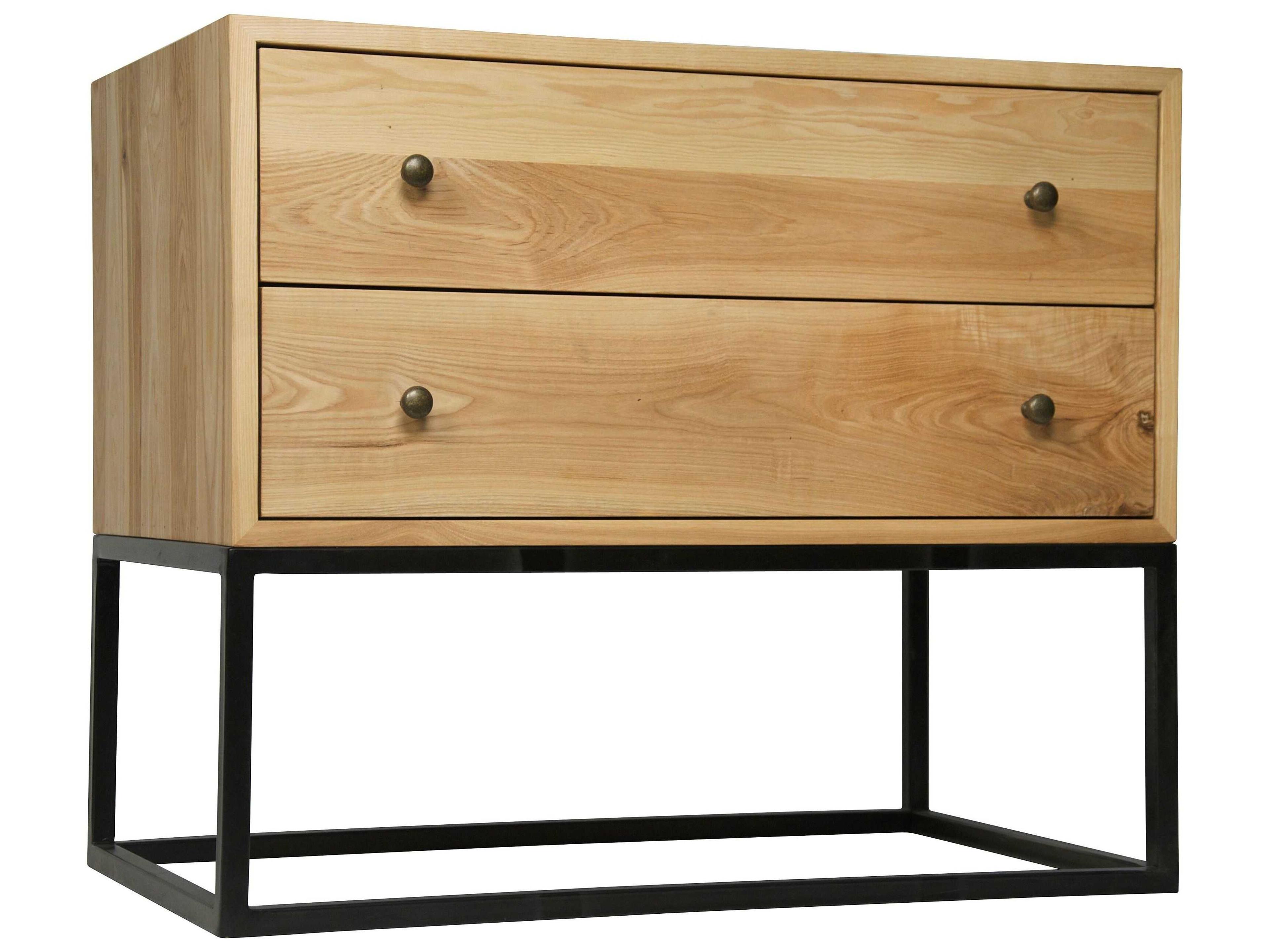 Noir Rectangular Wood Waxed End Table