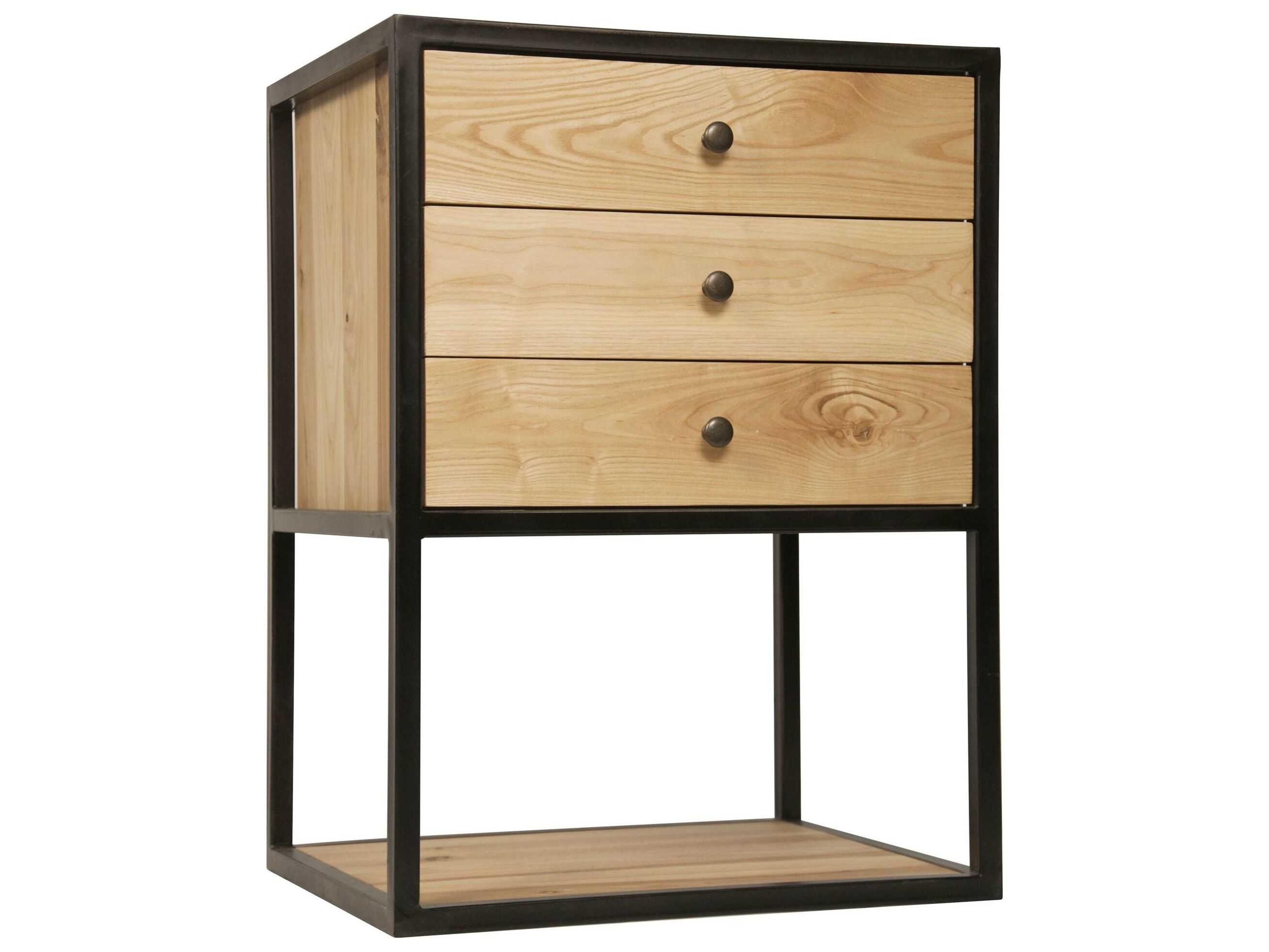 Noir Rectangular Wood Waxed End Table