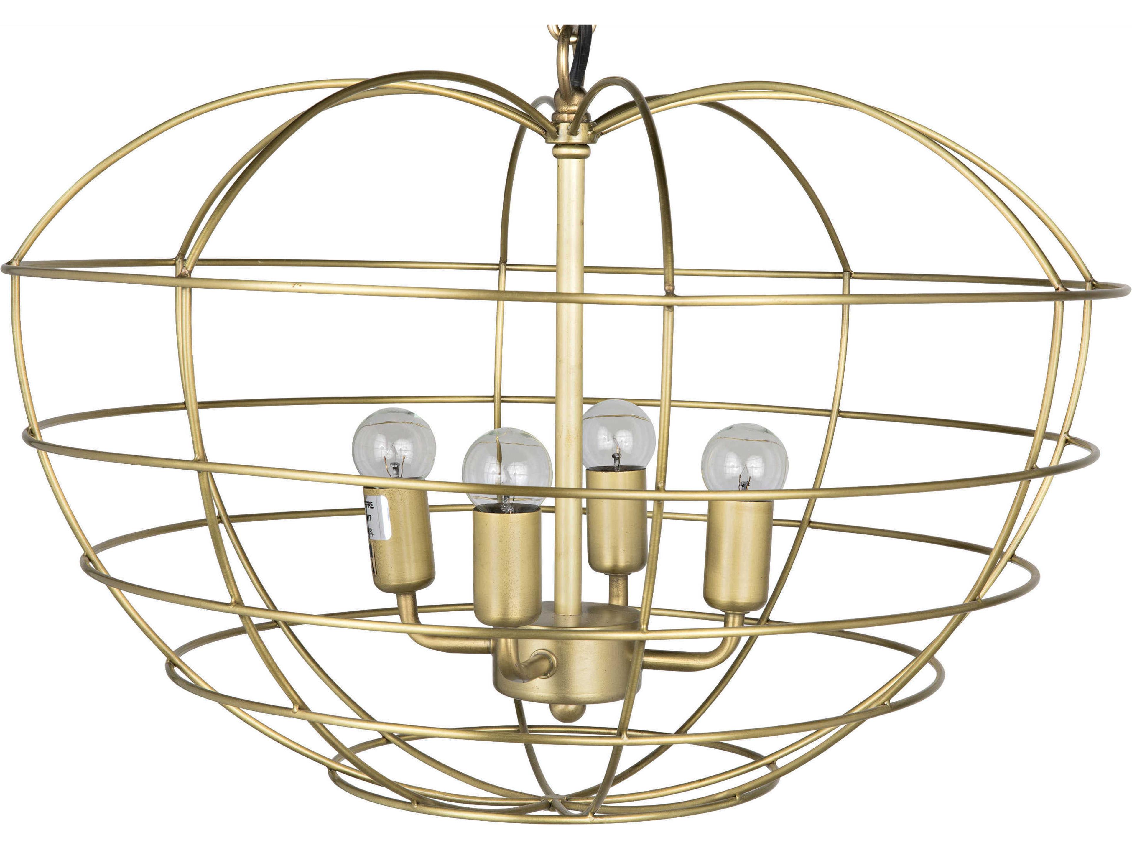 Mo 4-Light Antique Brass Pendant