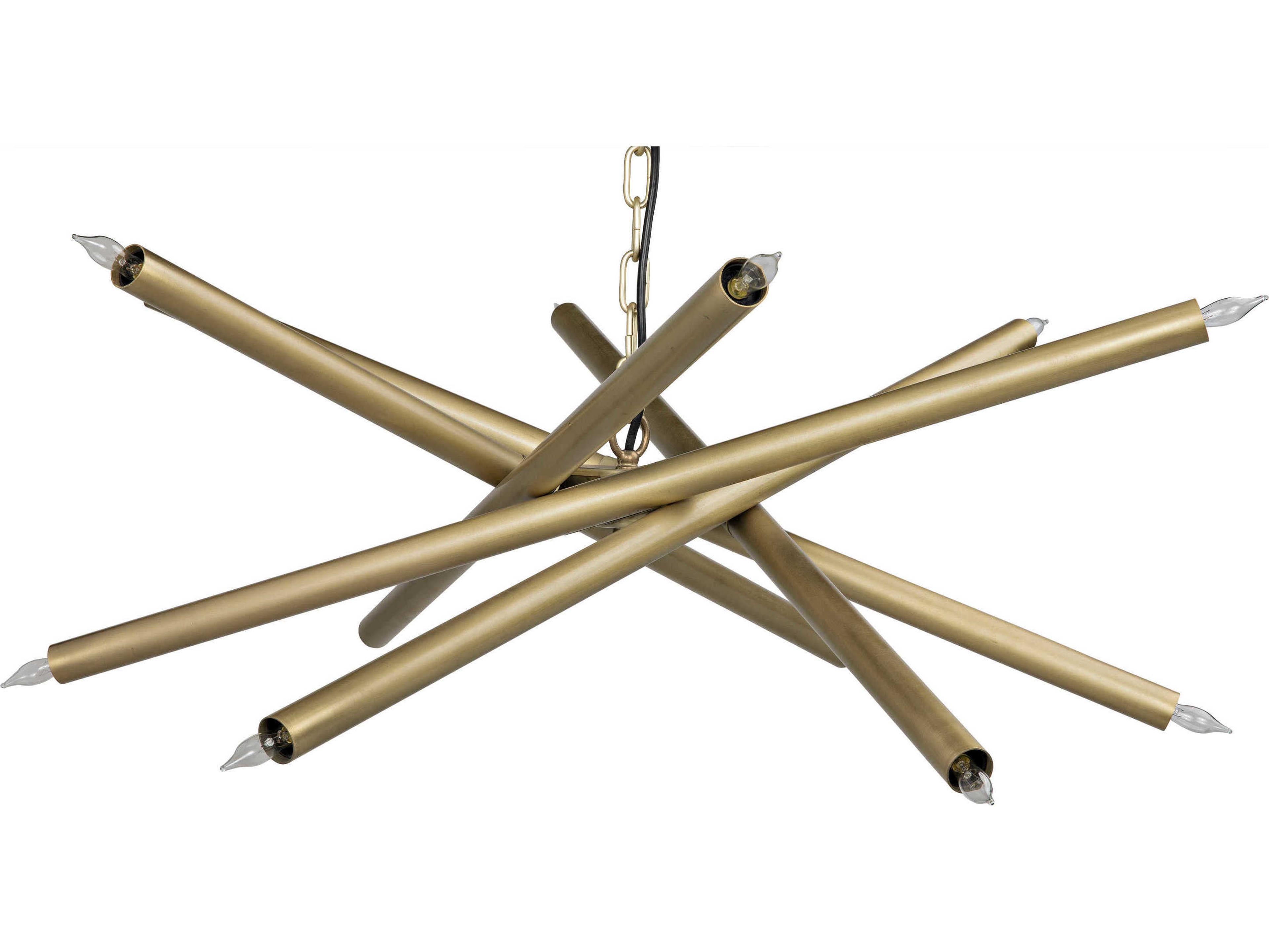 Fixed Lighting 12-Light Antique Brass Sputnik Pendant