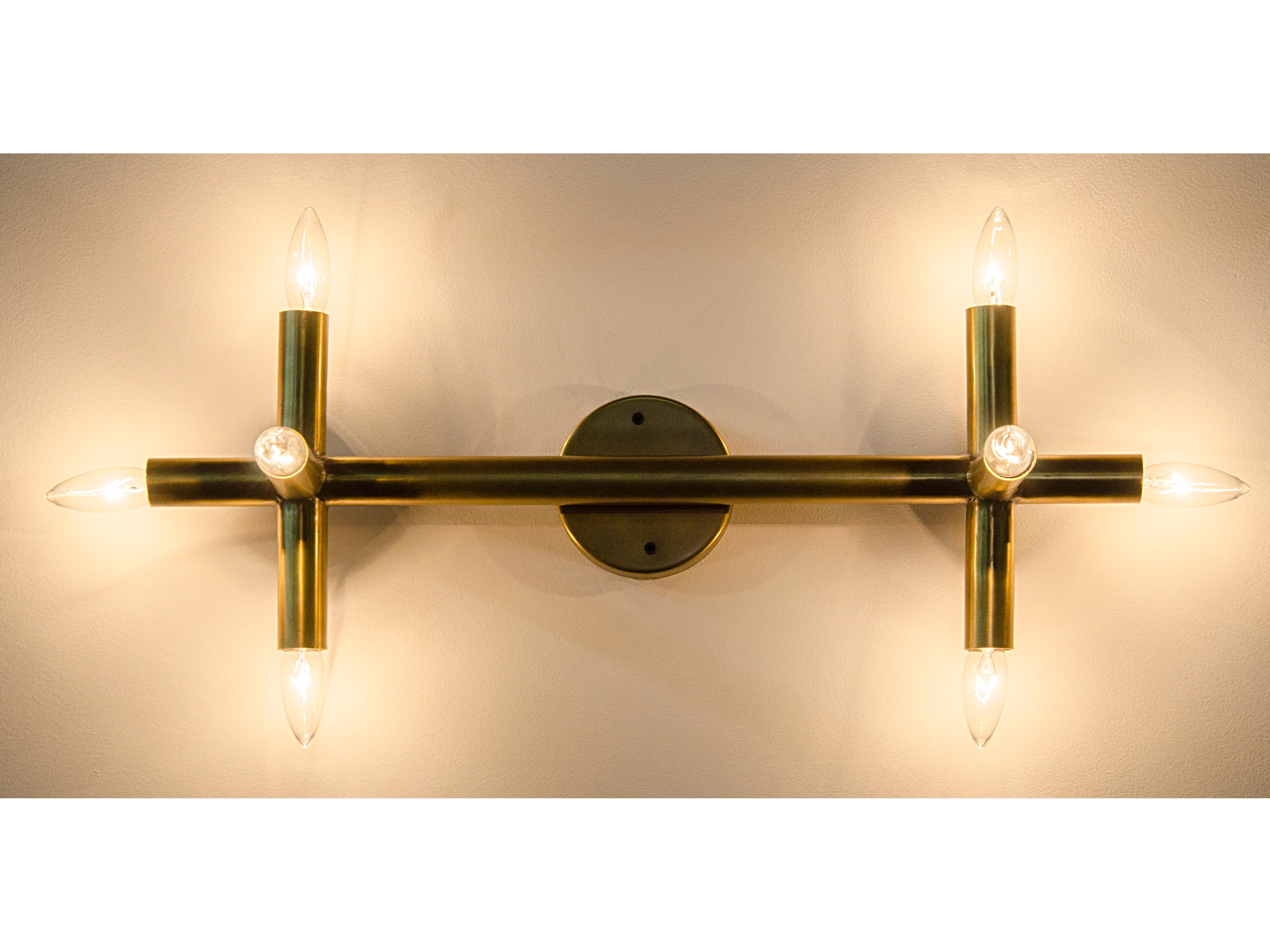 Fixed Lighting 8-Light Antique Brass Wall Sconce
