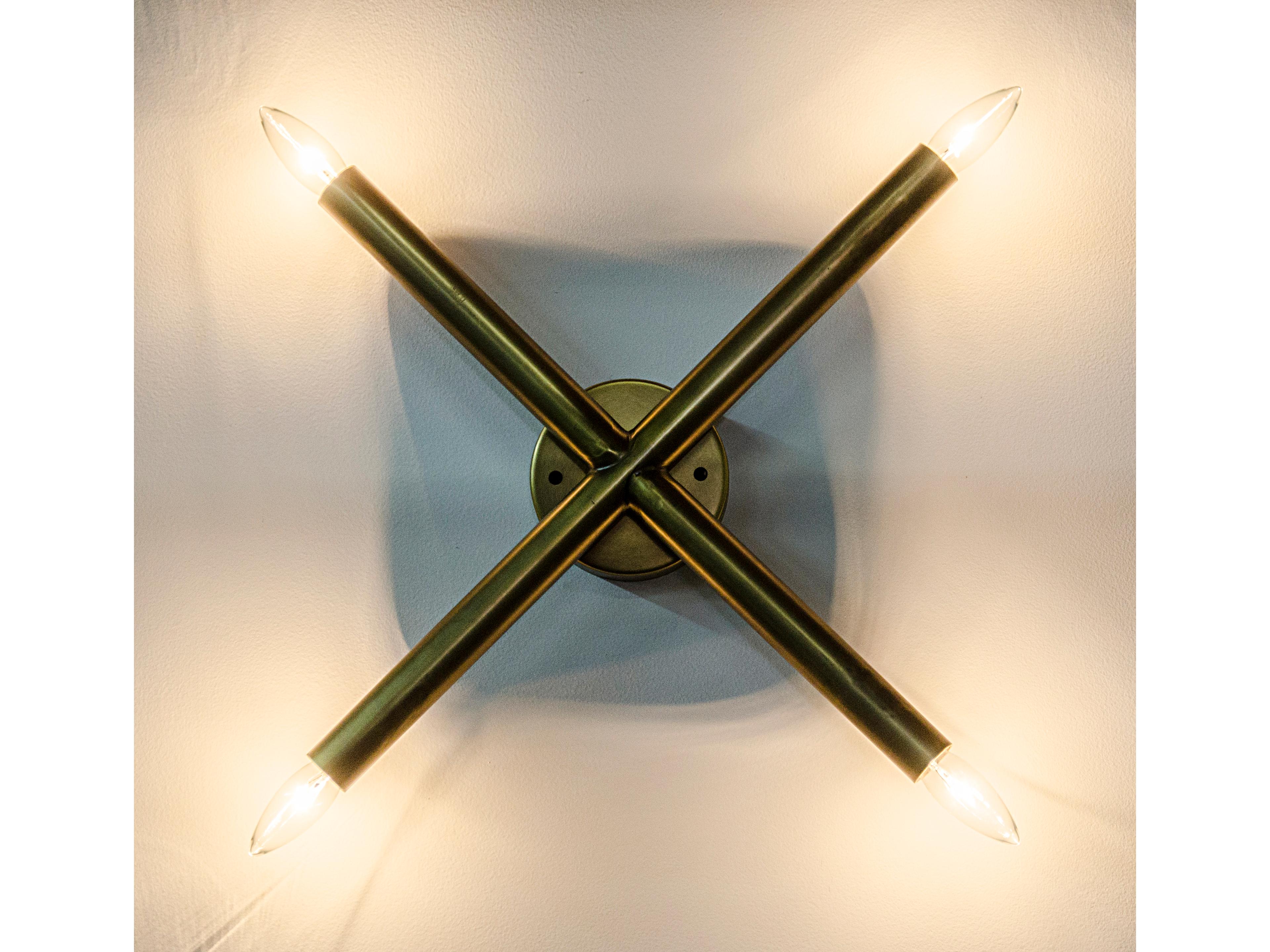Fixed Lighting 4-Light Antique Brass Wall Sconce