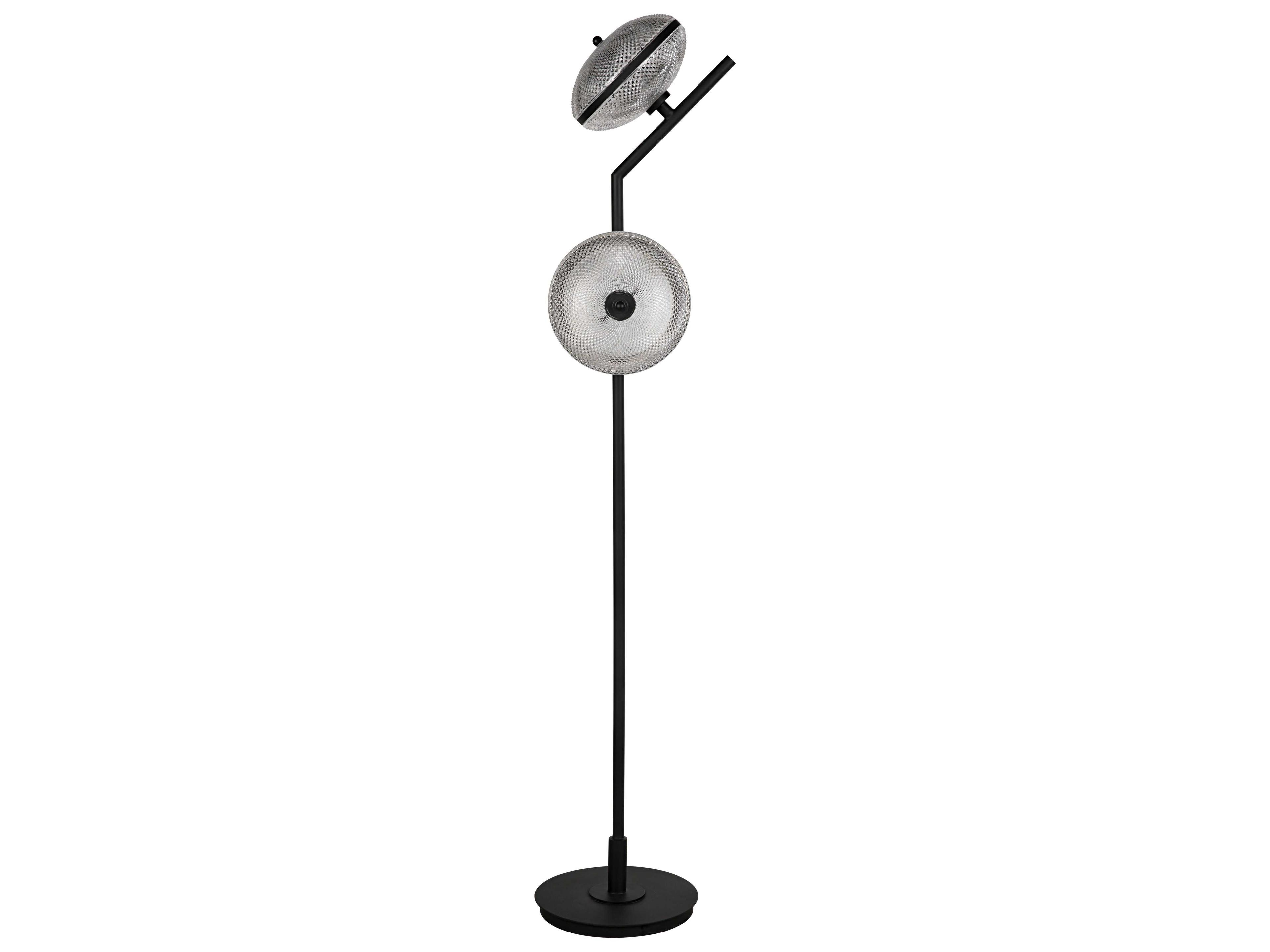 Gibson Matte Black Glass Floor Lamp