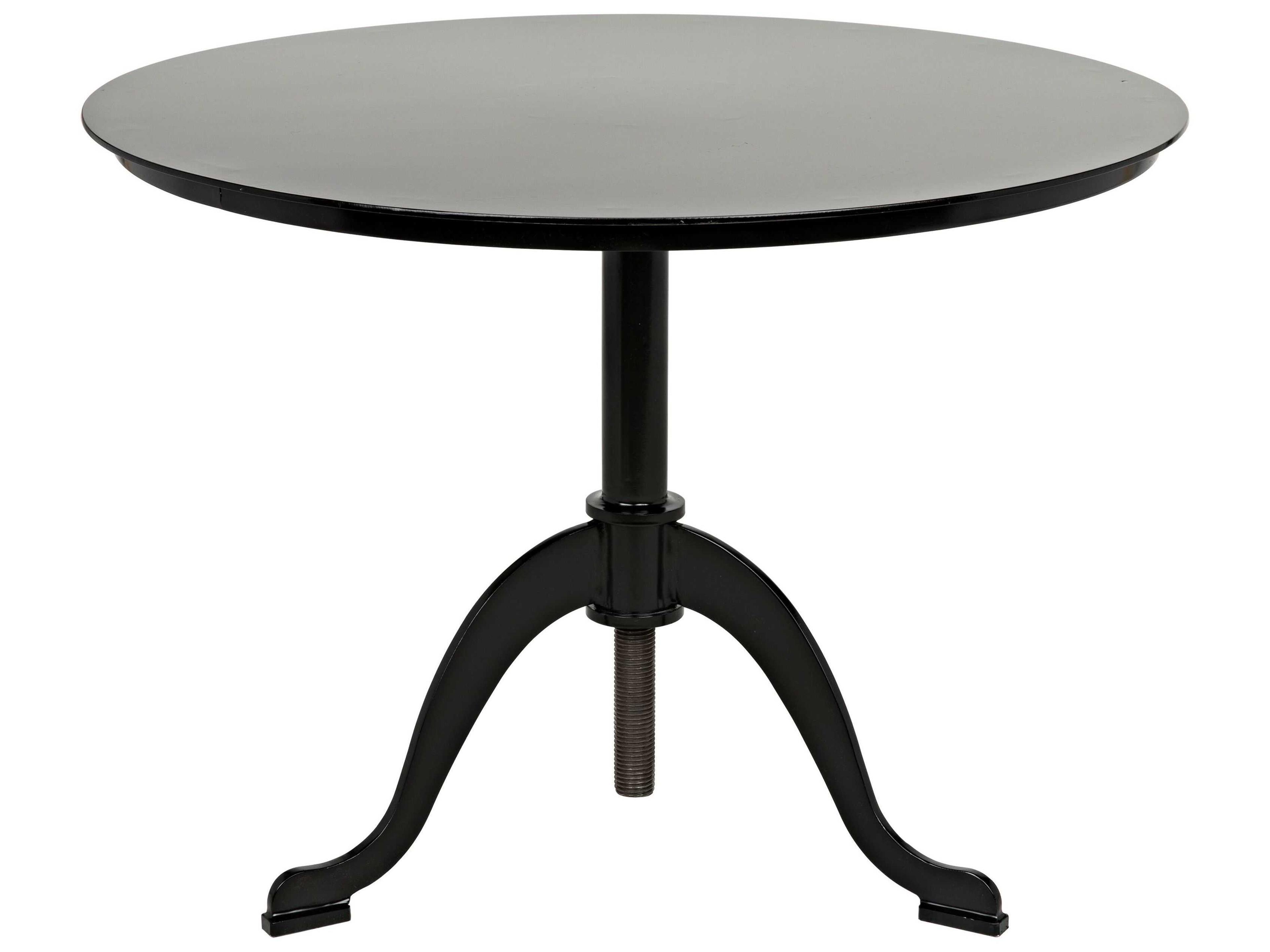 Round Black Metal End Table