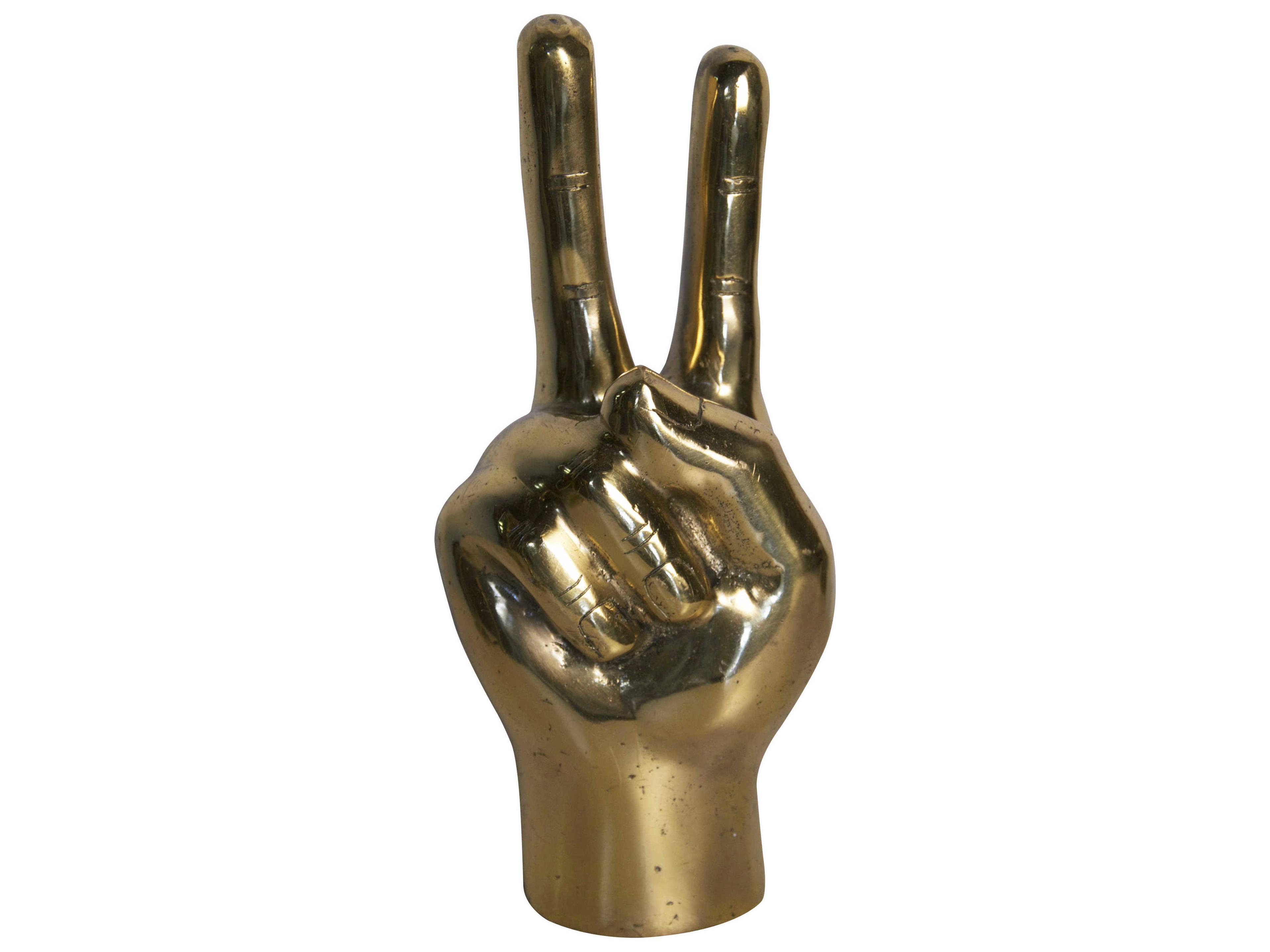 Brass Peace Sign Sculpture