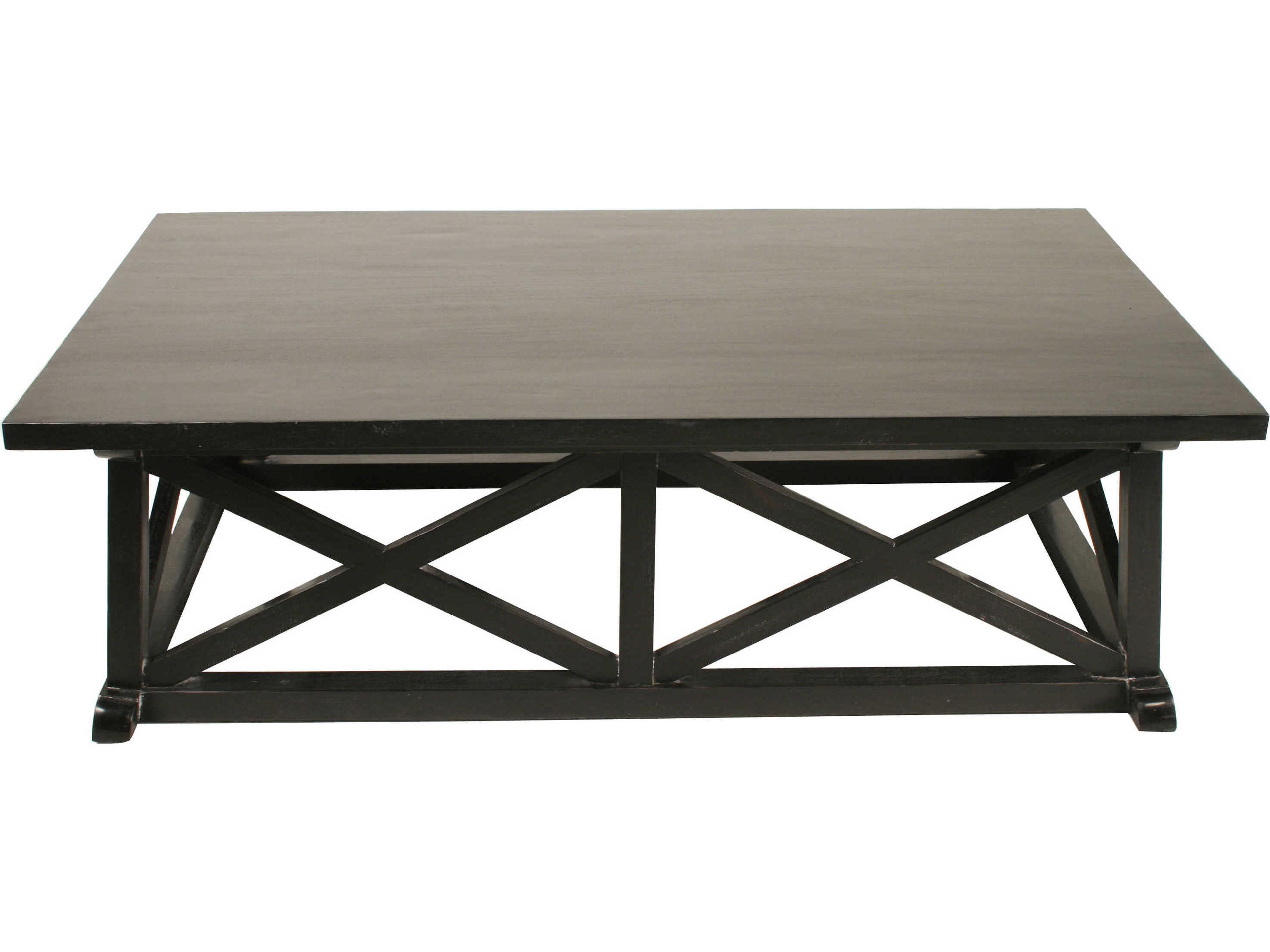 Living Room Accents Rectangular Wood Hand Rubbed Black Coffee Table