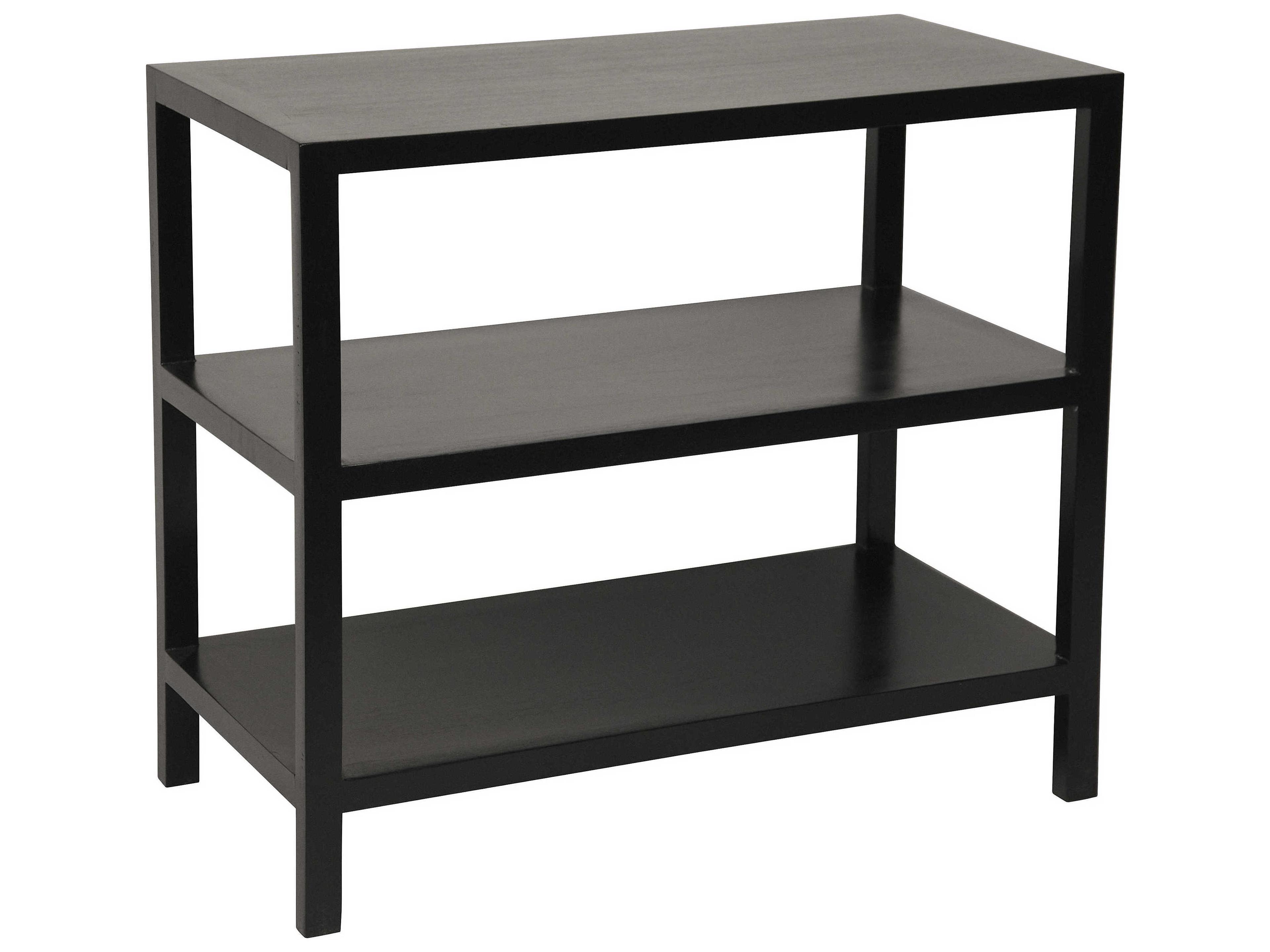 Noir Living Room Accents Rectangular Wood Hand Rubbed Black End Table