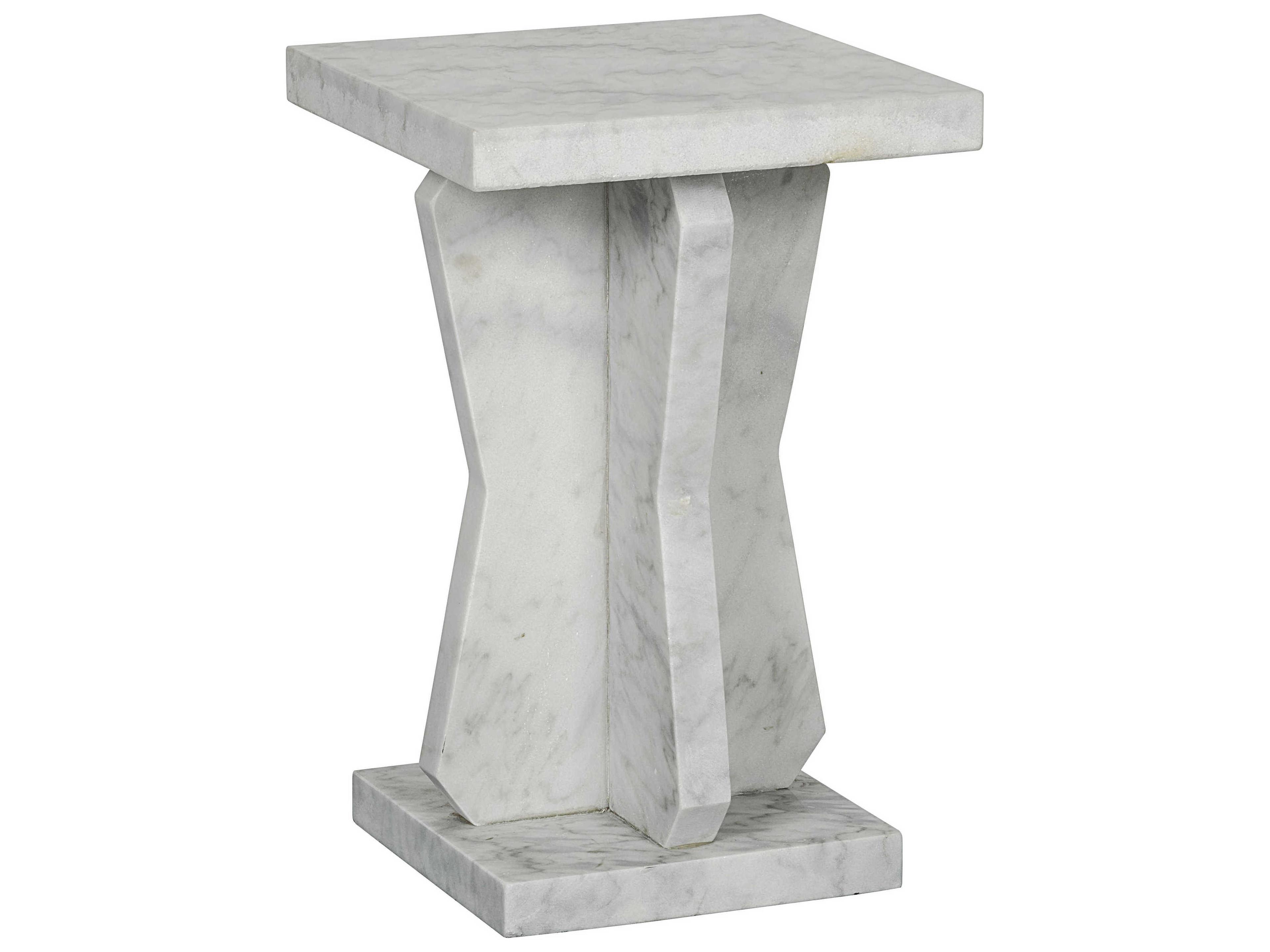 Noir Living Room Accents Square Marble Natural End Table