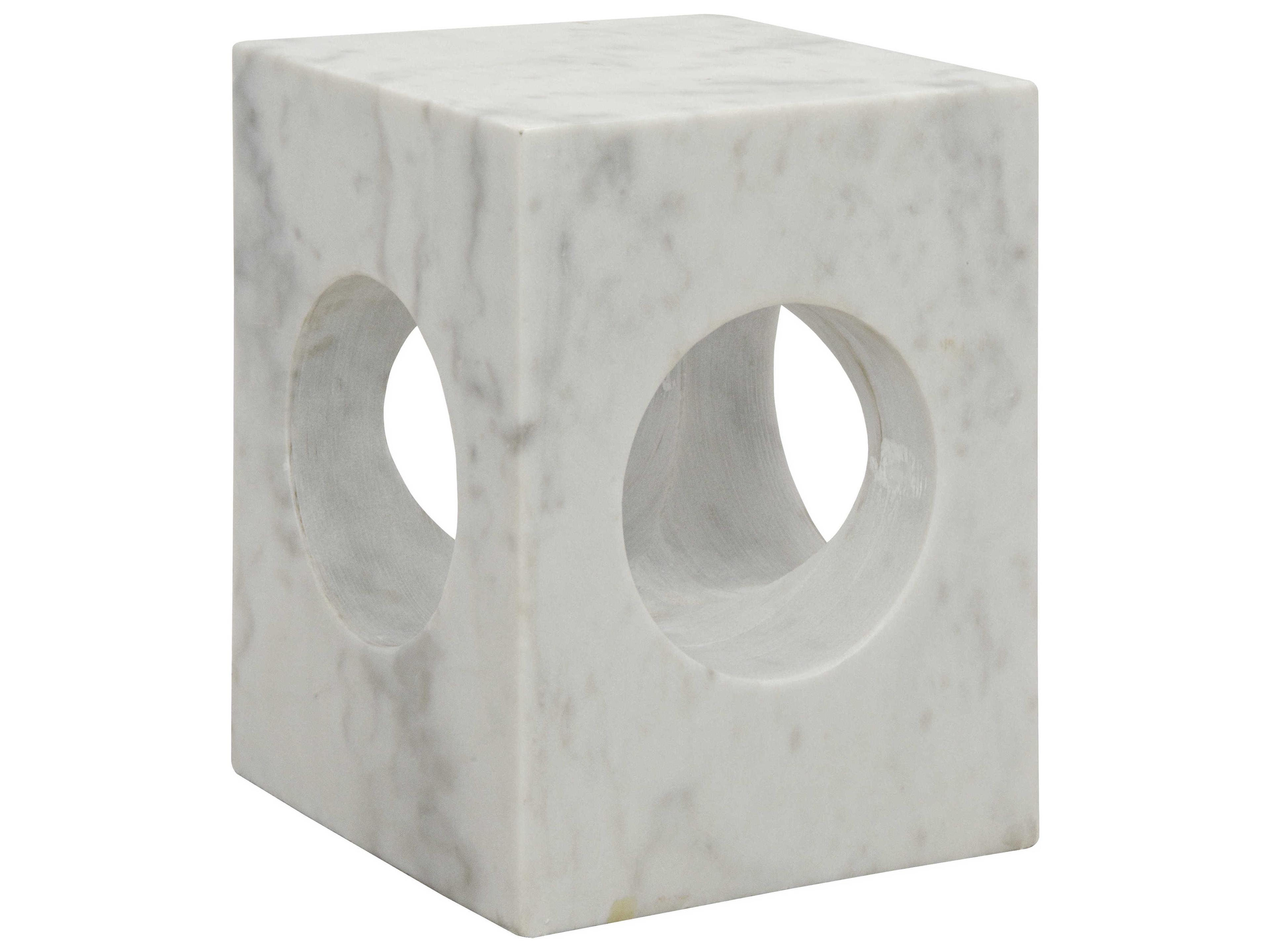 Noir Living Room Accents Square Marble Lightly Sealed End Table