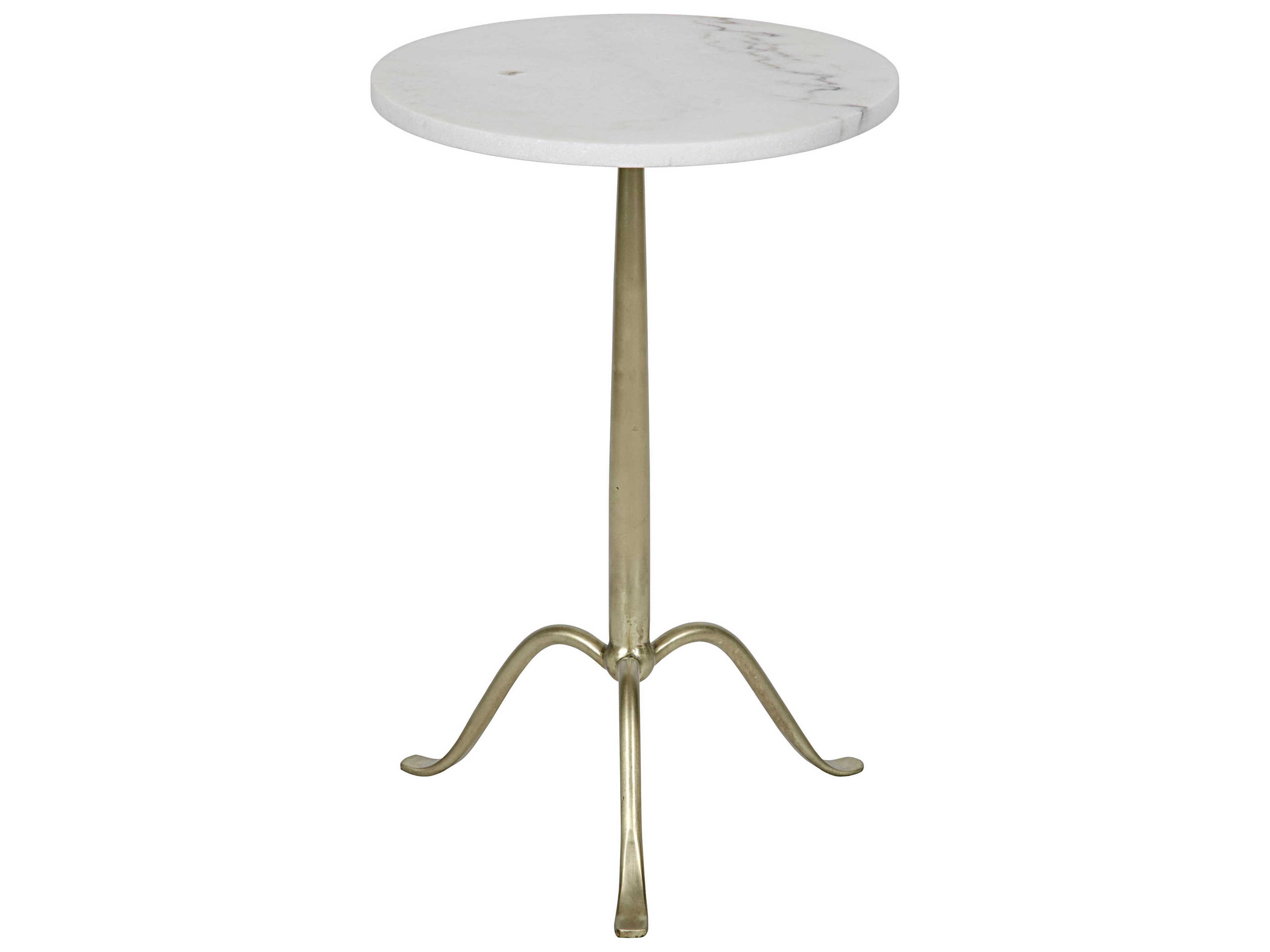 Living Room Accents Round Stone Antique Brass End Table