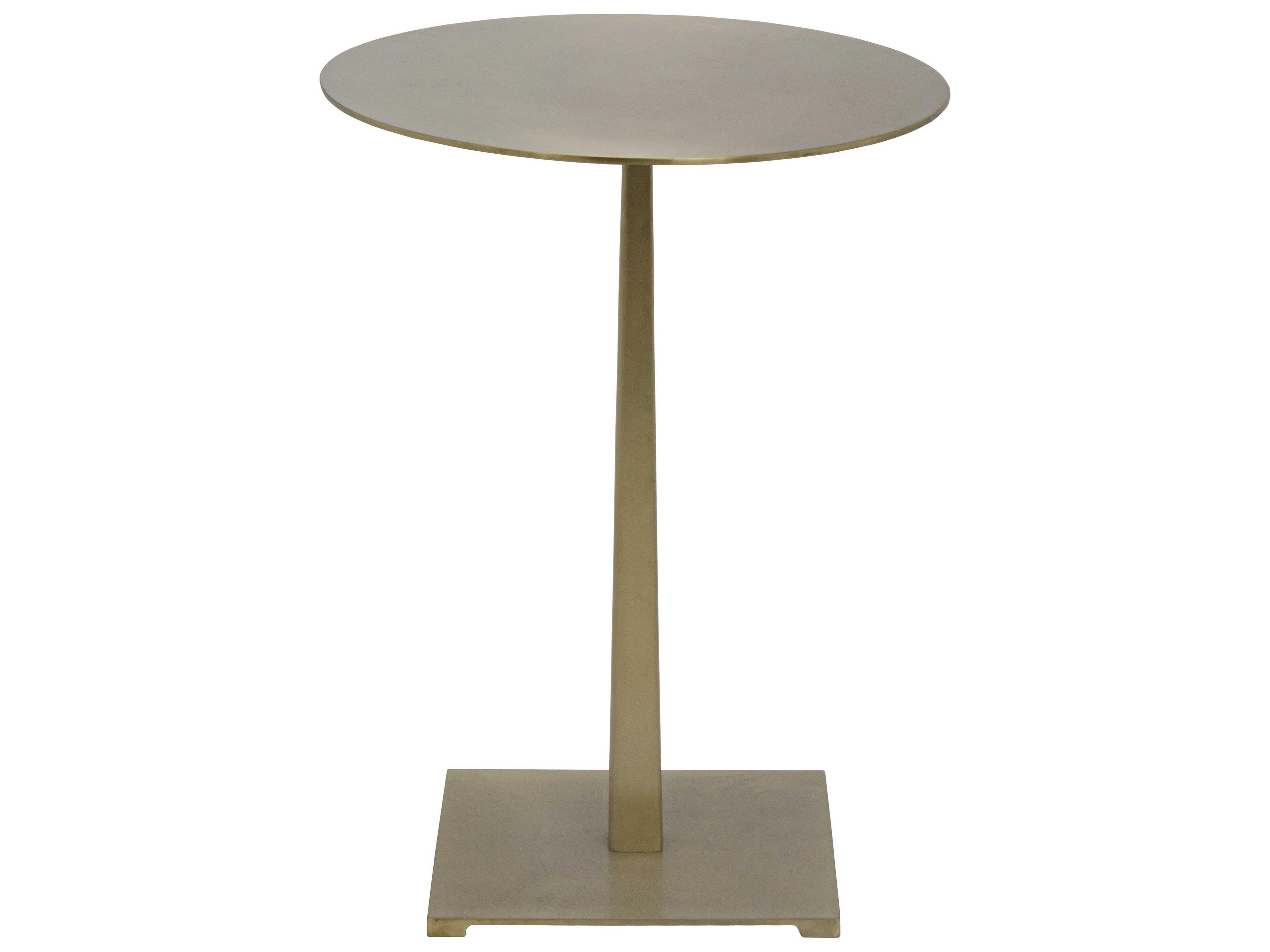 Living Room Accents Round Metal Antique Brass End Table