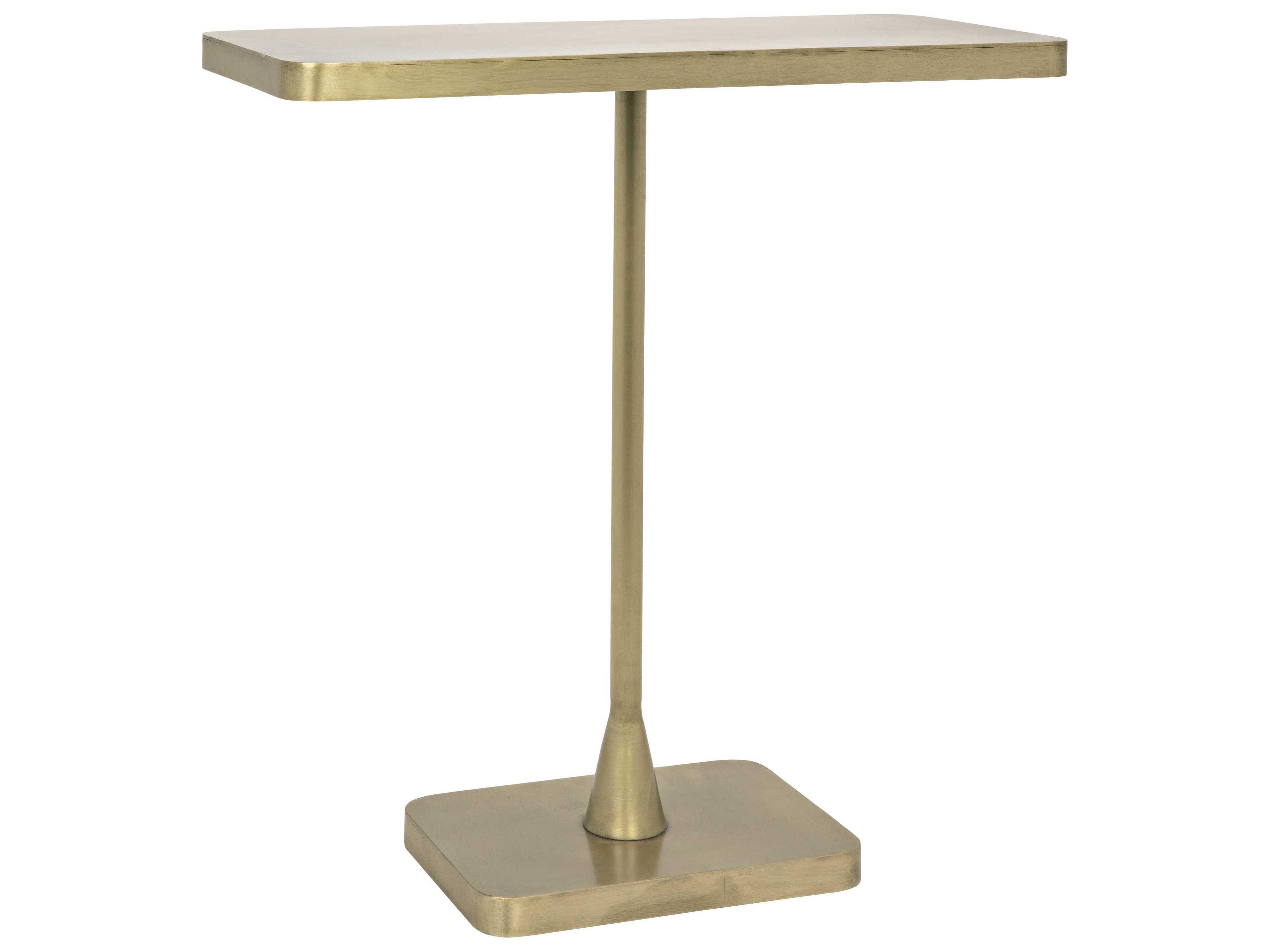 Living Room Accents Rectangular Metal Antique Brass End Table