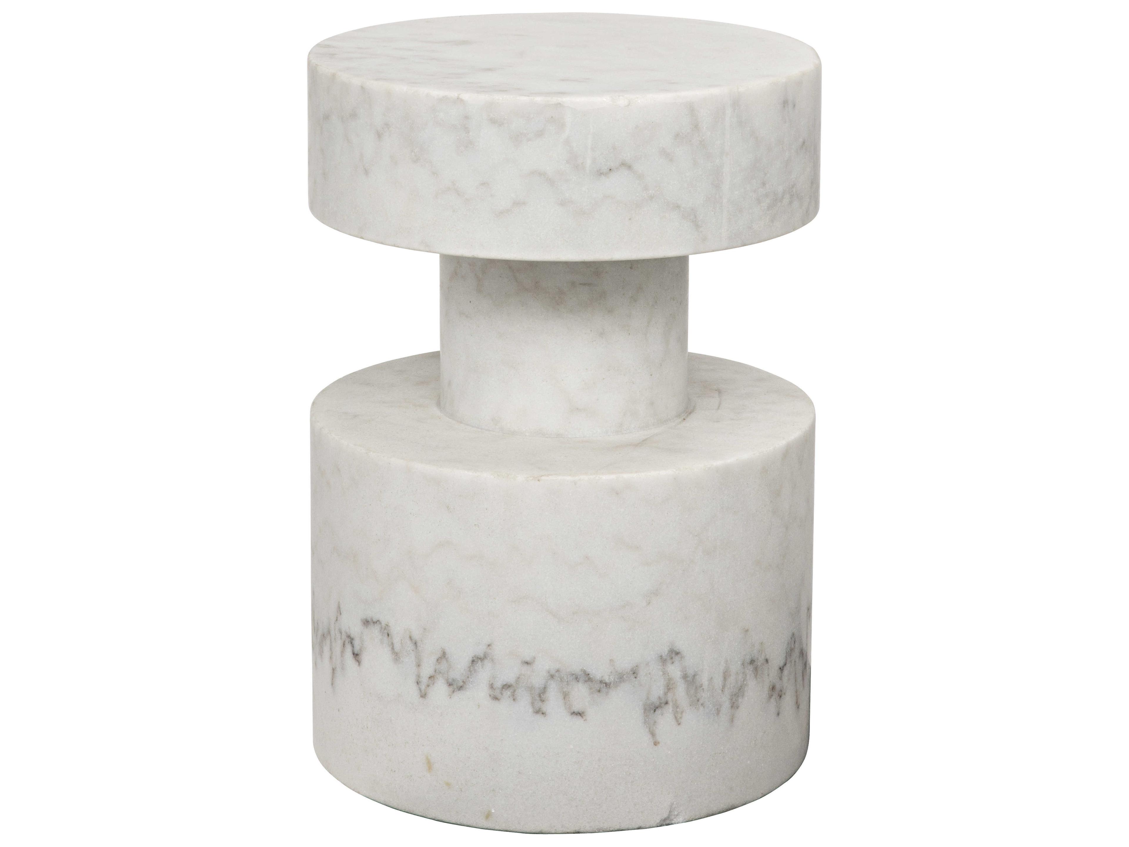 Living Room Accents Round Marble Lightly Sealed End Table