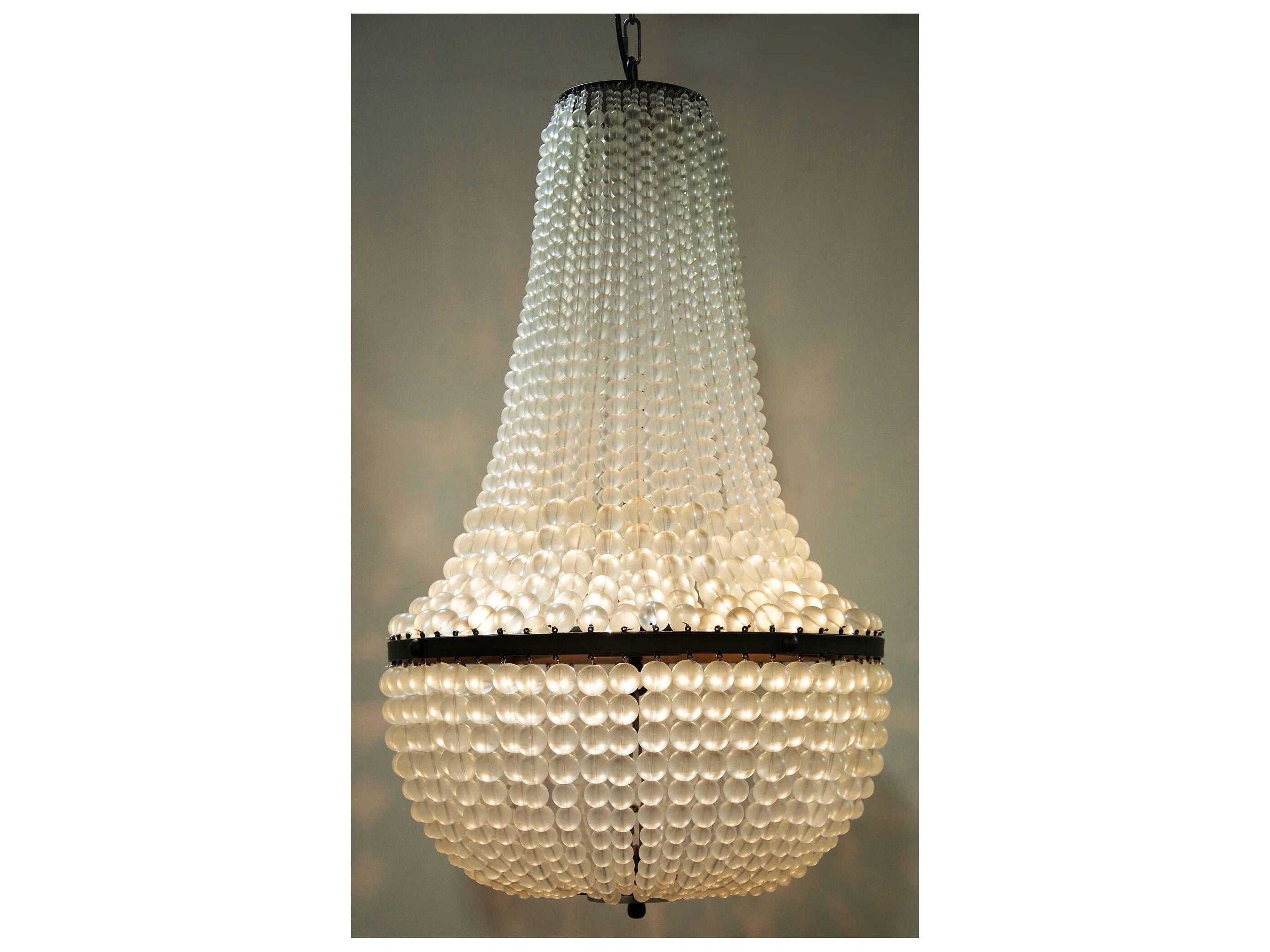 Noir 4-Light Black Glass Empire Chandelier