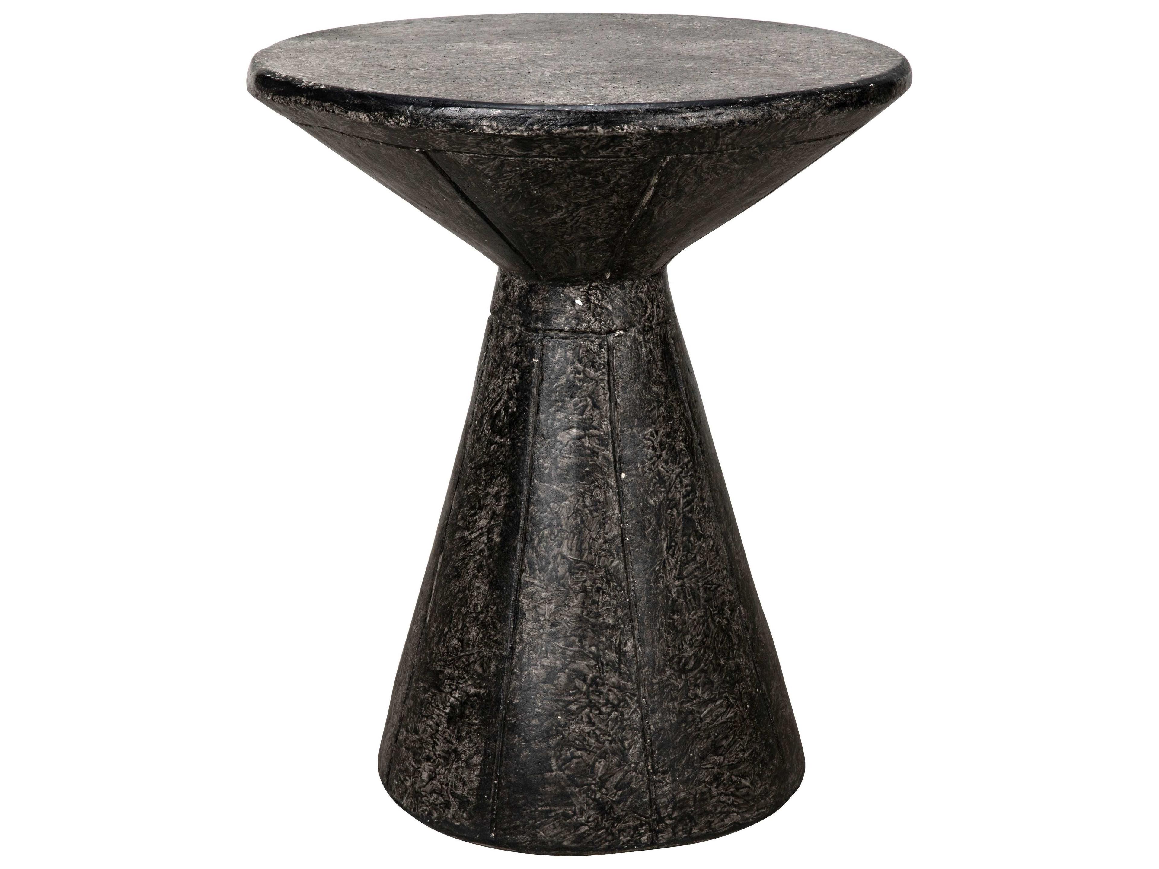 Round Black End Table