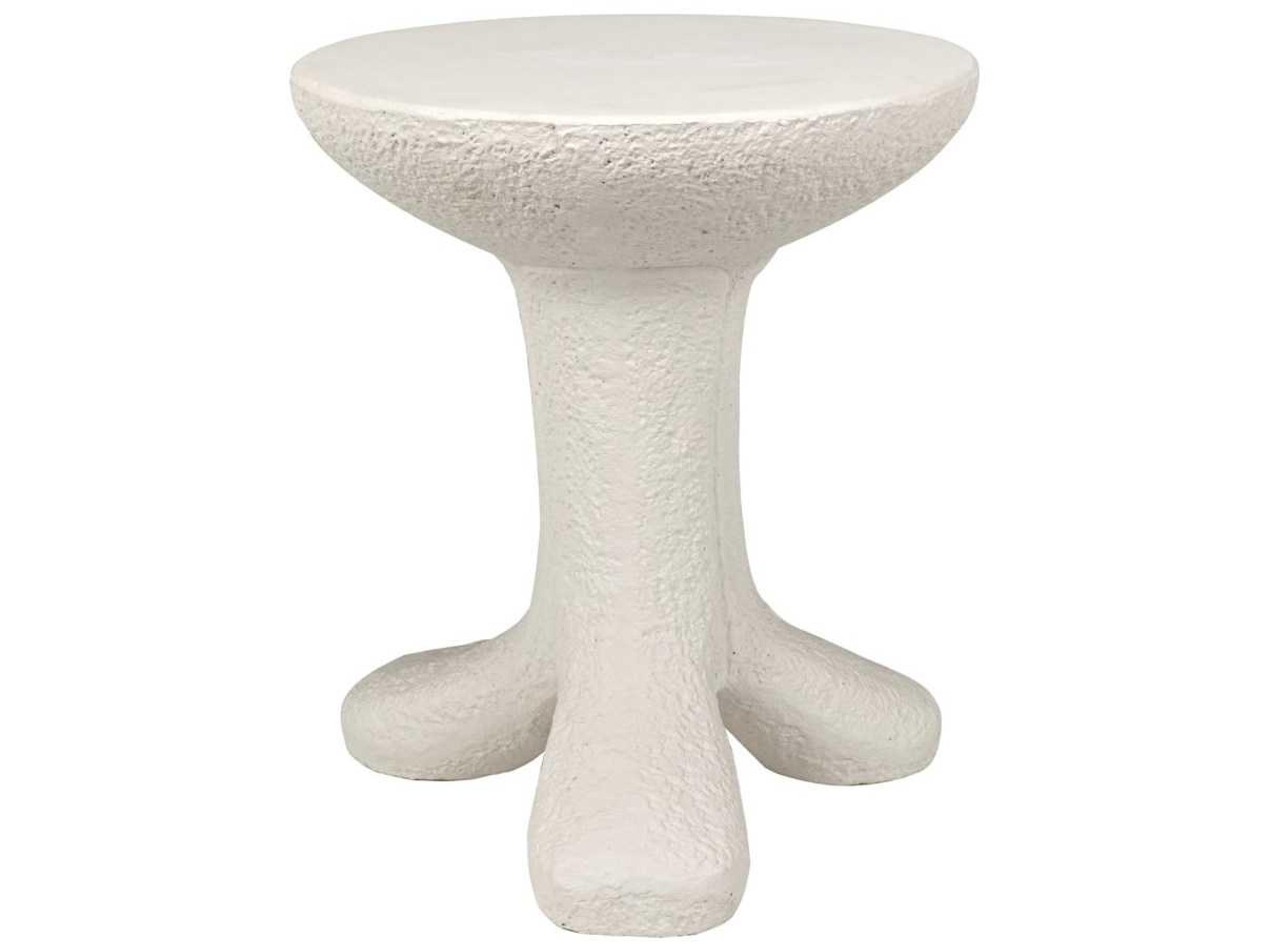 Noir Round White End Table