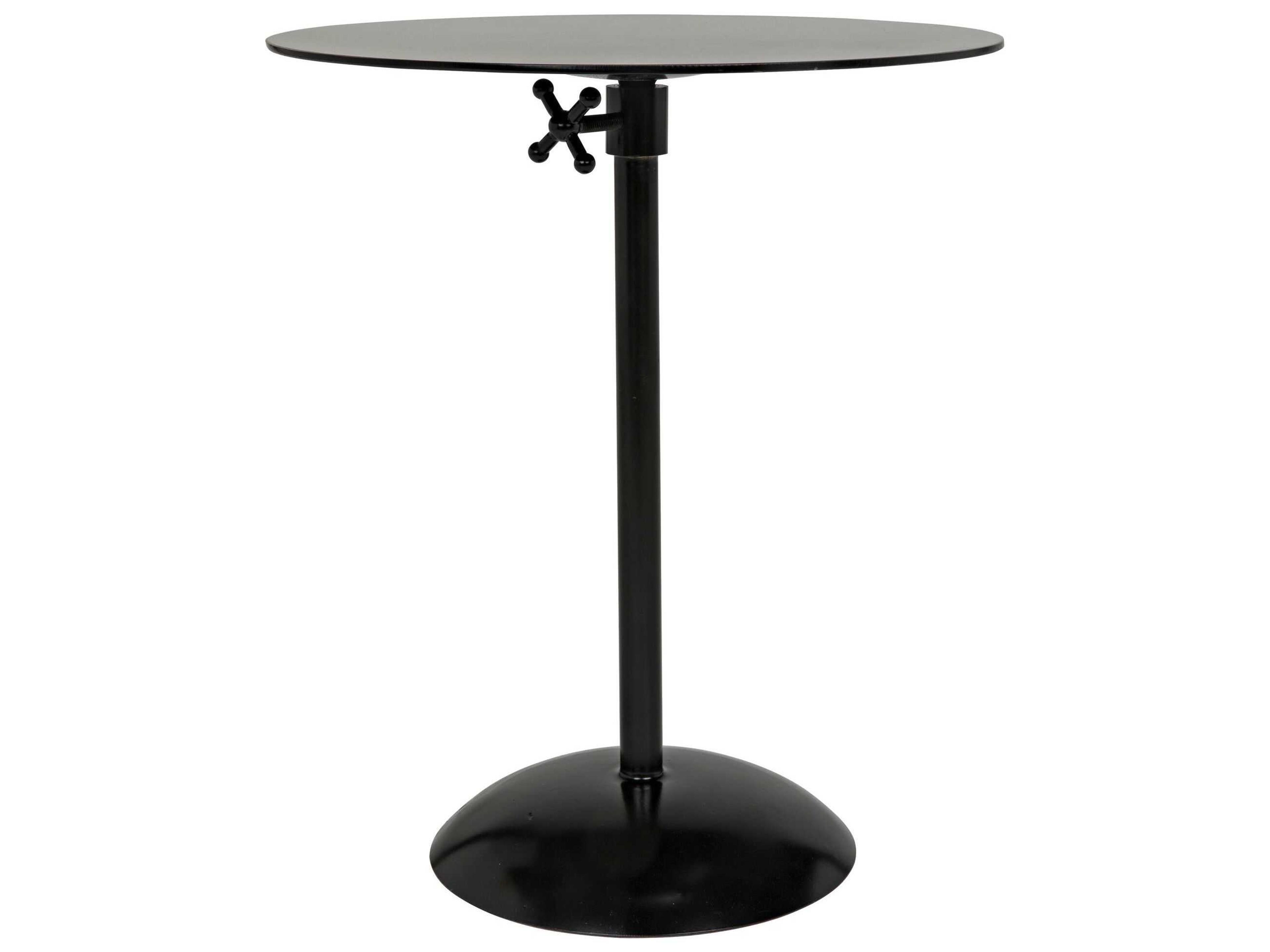 Round Black Metal End Table