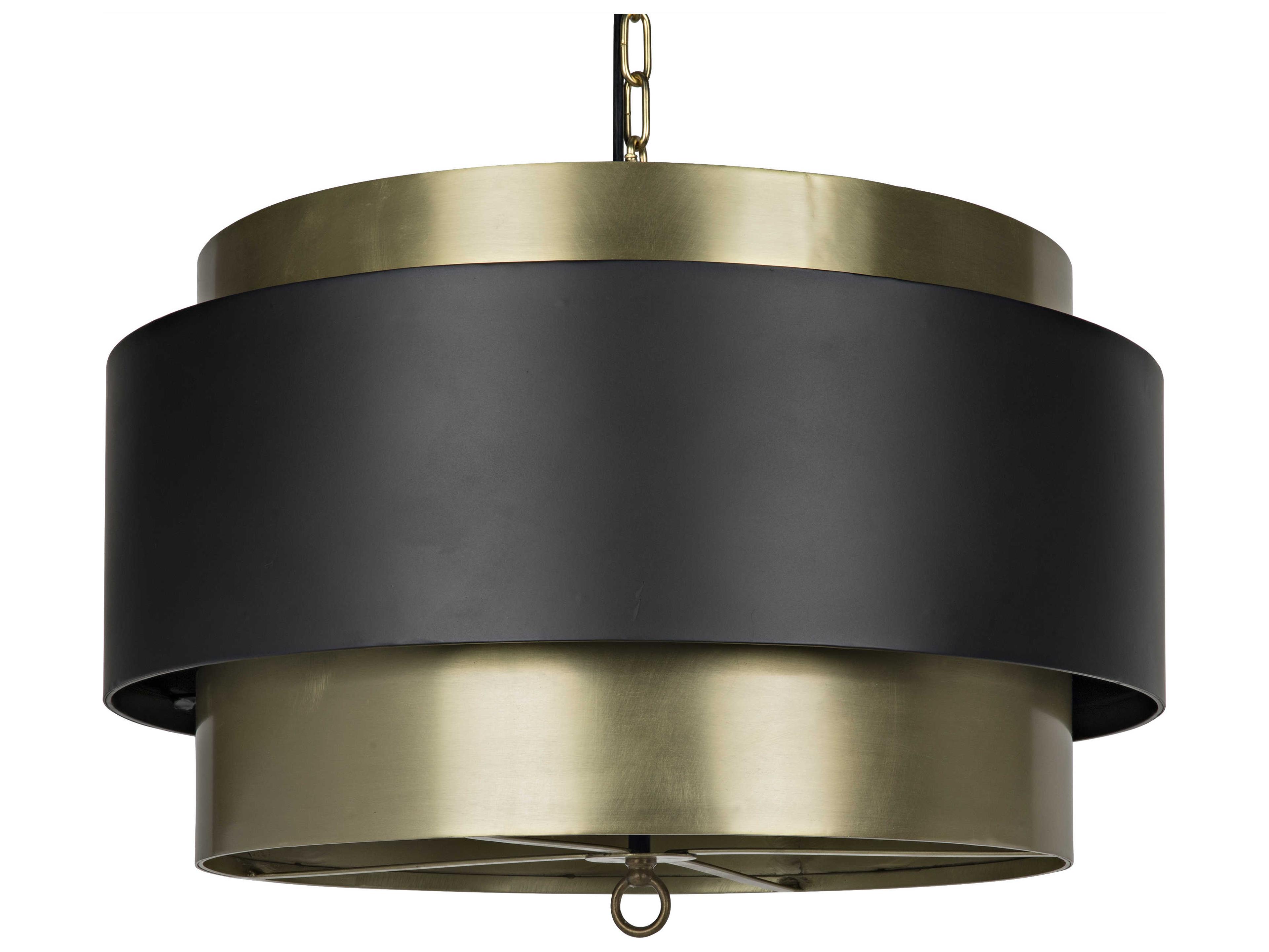 4-Light Antique Brass Round Pendant