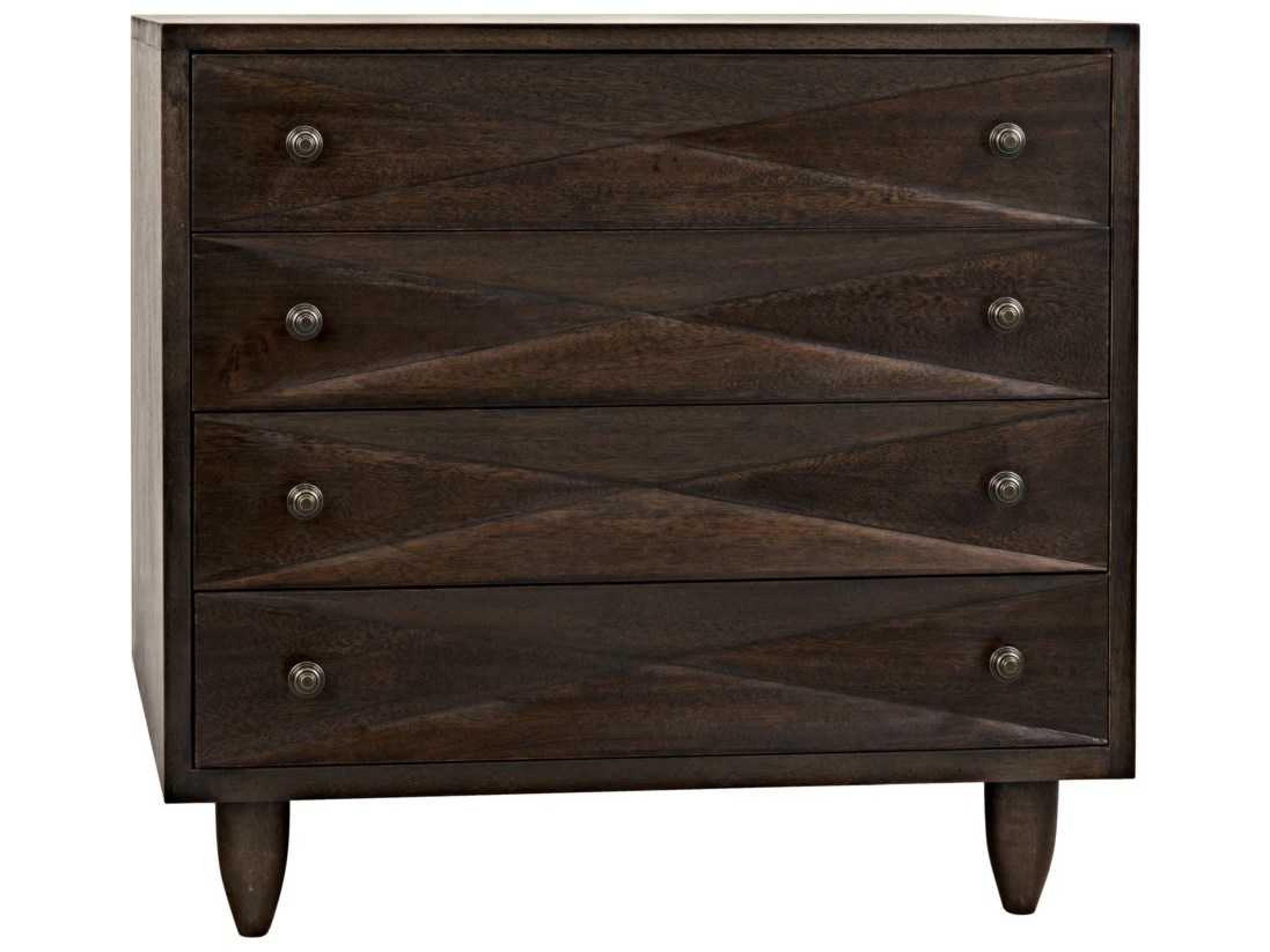 Bedroom Storage Ebony Walnut Brown Wood Accent Chest