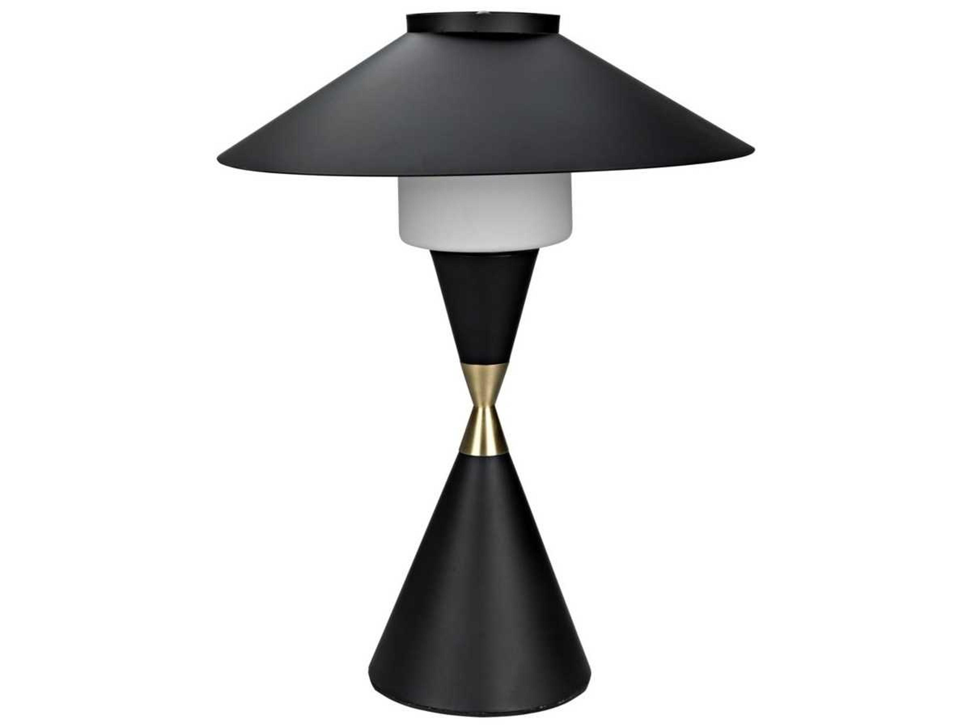 Black And Brass Detail Table Lamp