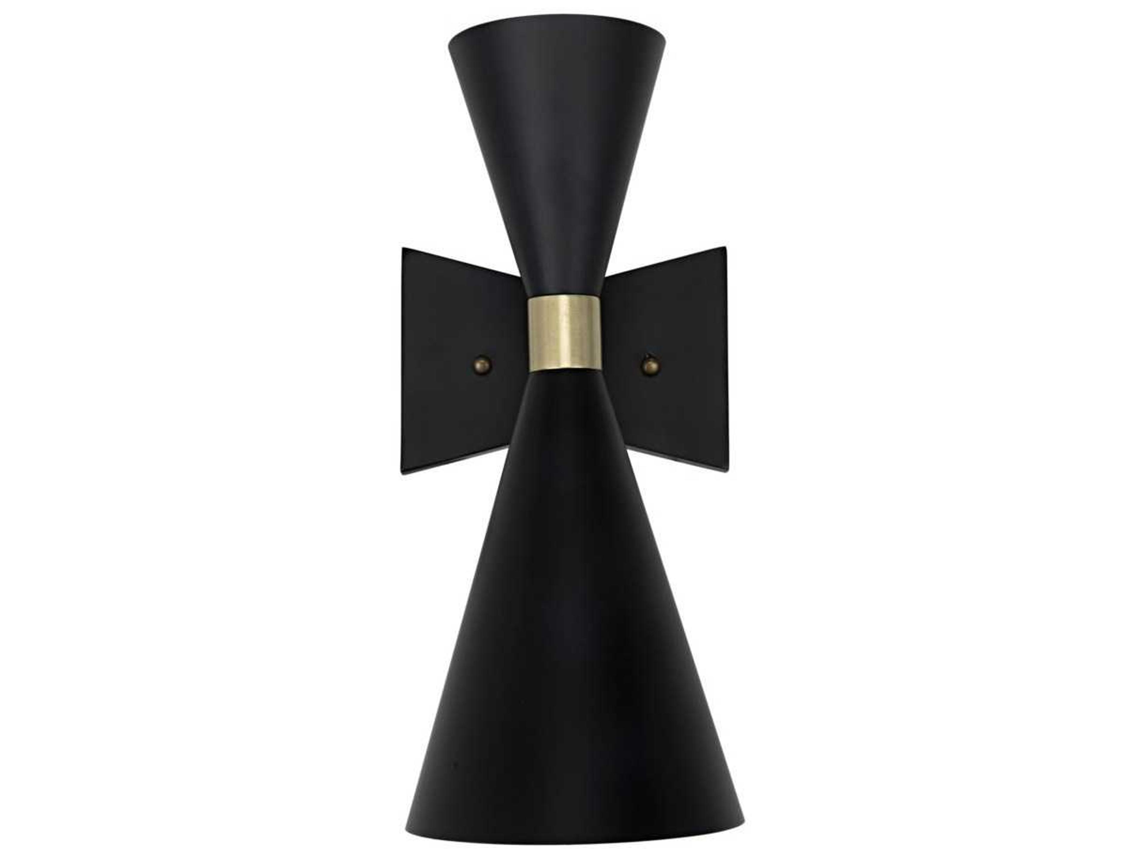 2-Light Black Wall Sconce