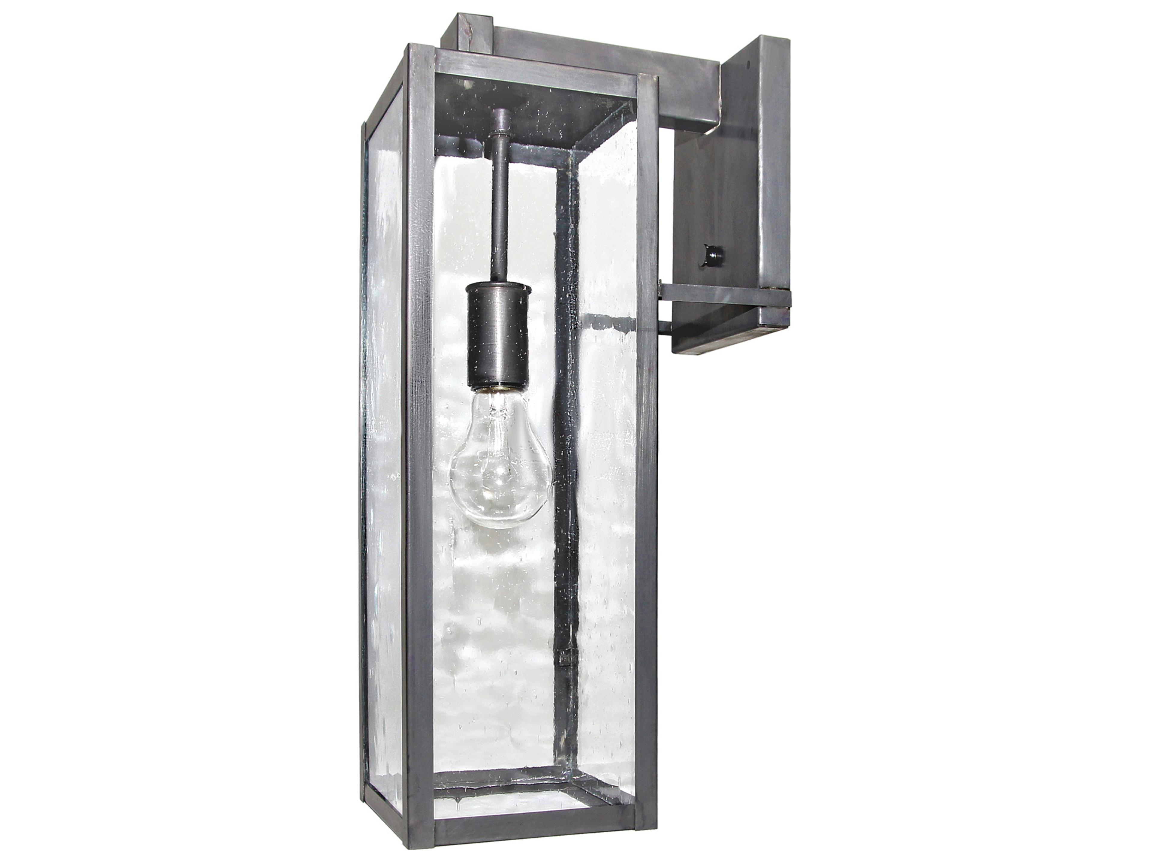 Uptown 1 - Light Outdoor Wall Light with Clear Seedy Glass