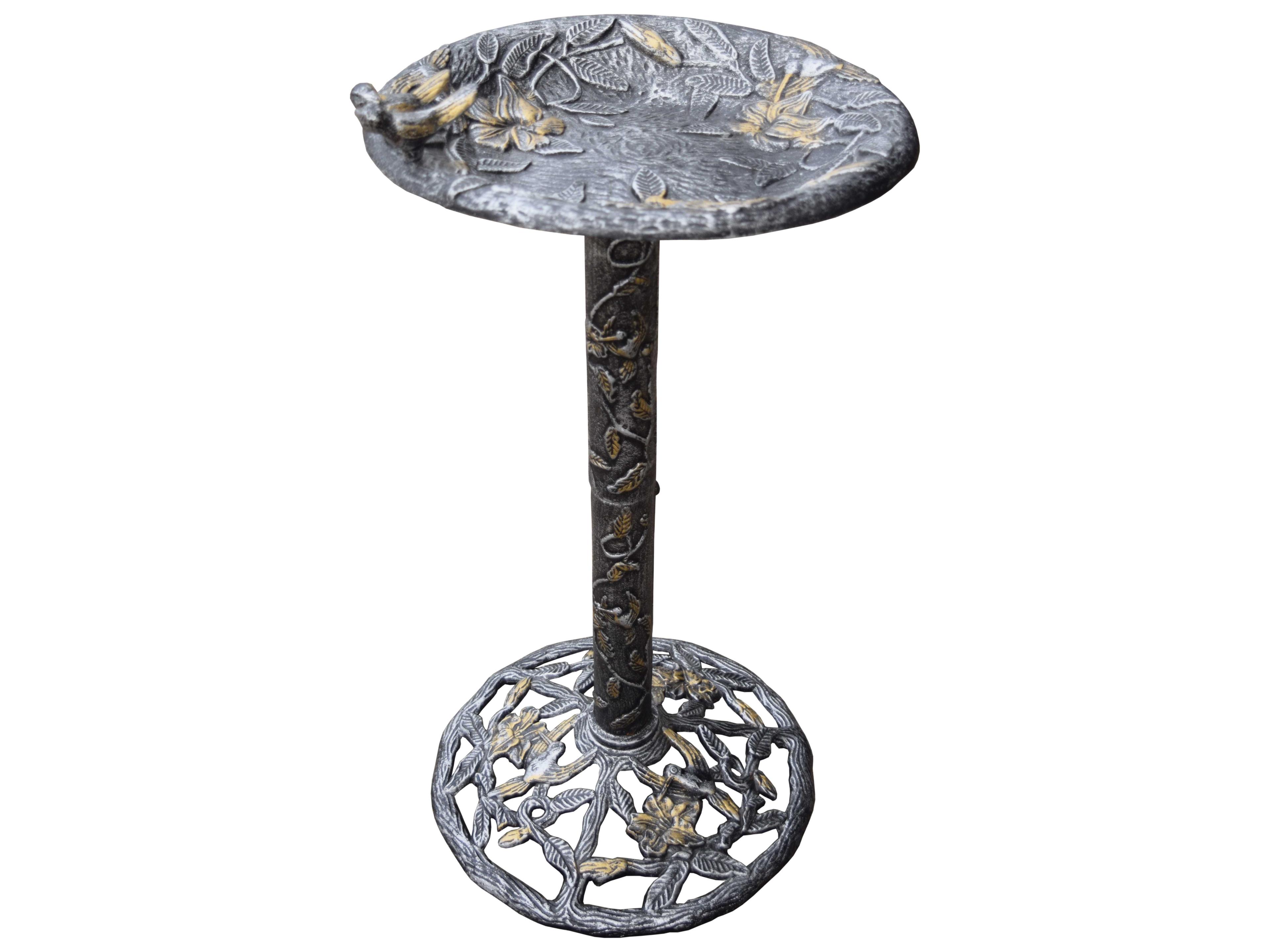 Hummingbird Cast Aluminum Bird Bath in Antique Pewter