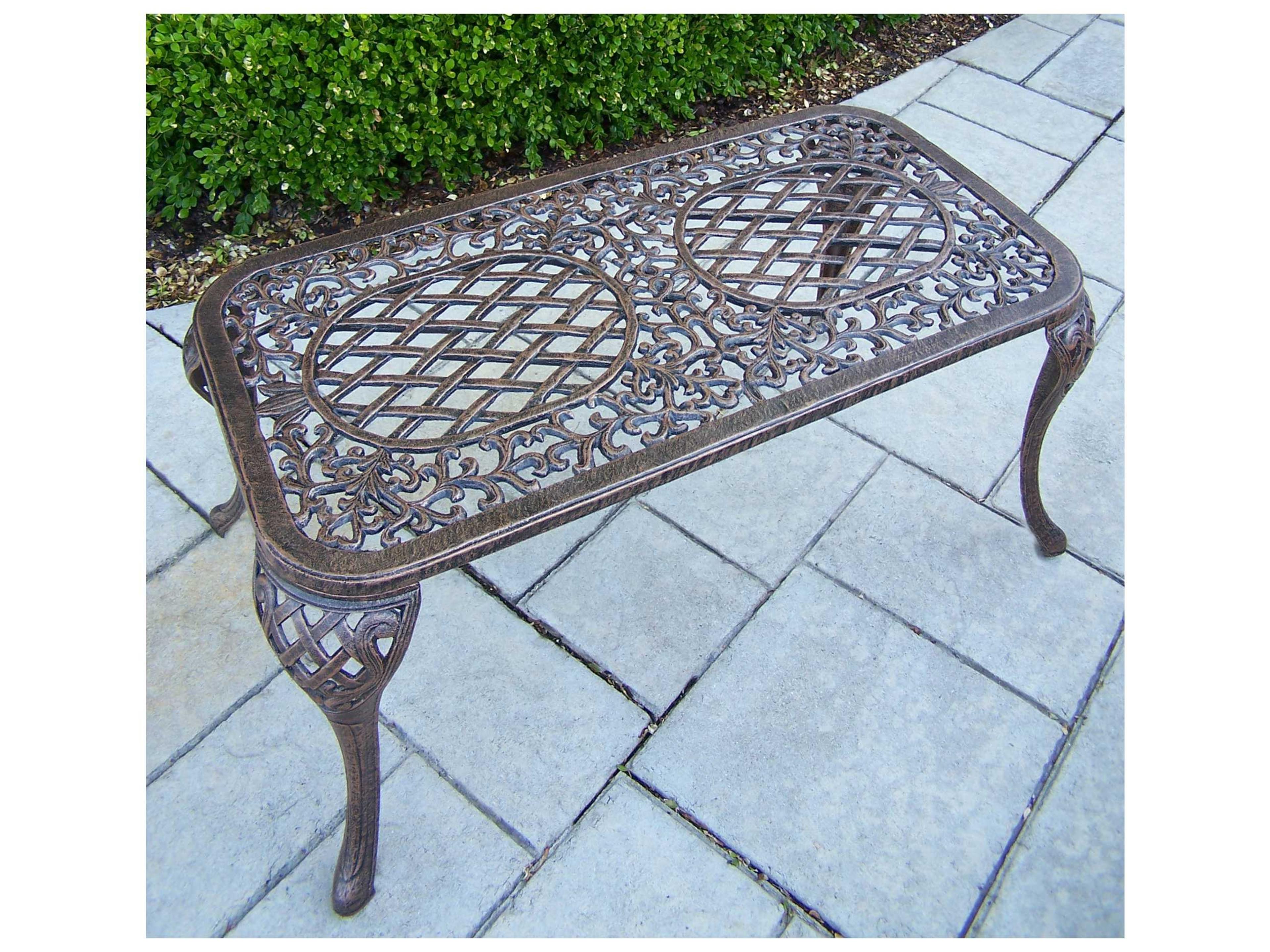 Mississippi Cast Aluminum Rectangular Coffee Cocktail Table