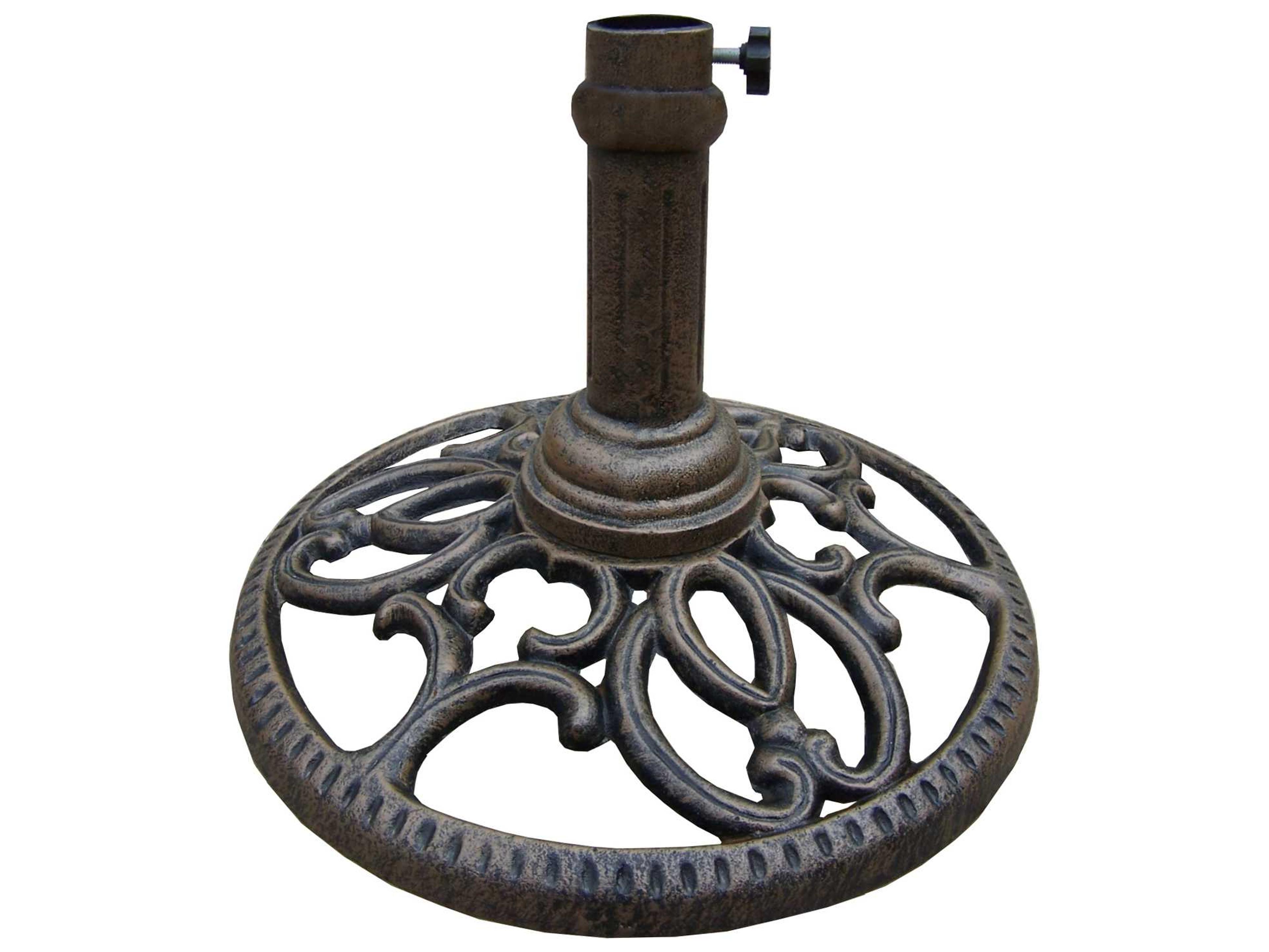 Mississipi Cast Iron Round Umbrella Base in Antique Bronze