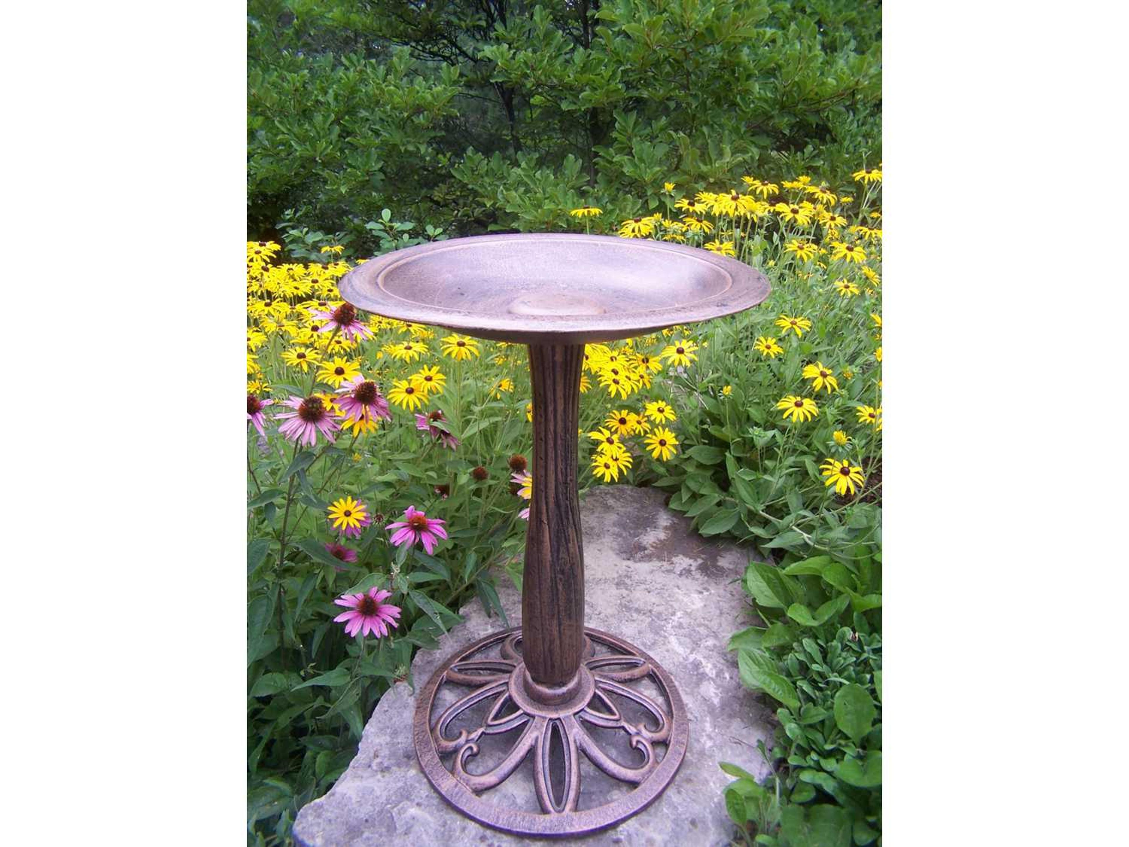 Upland Cast Aluminum Bird Bath in Antique Bronze