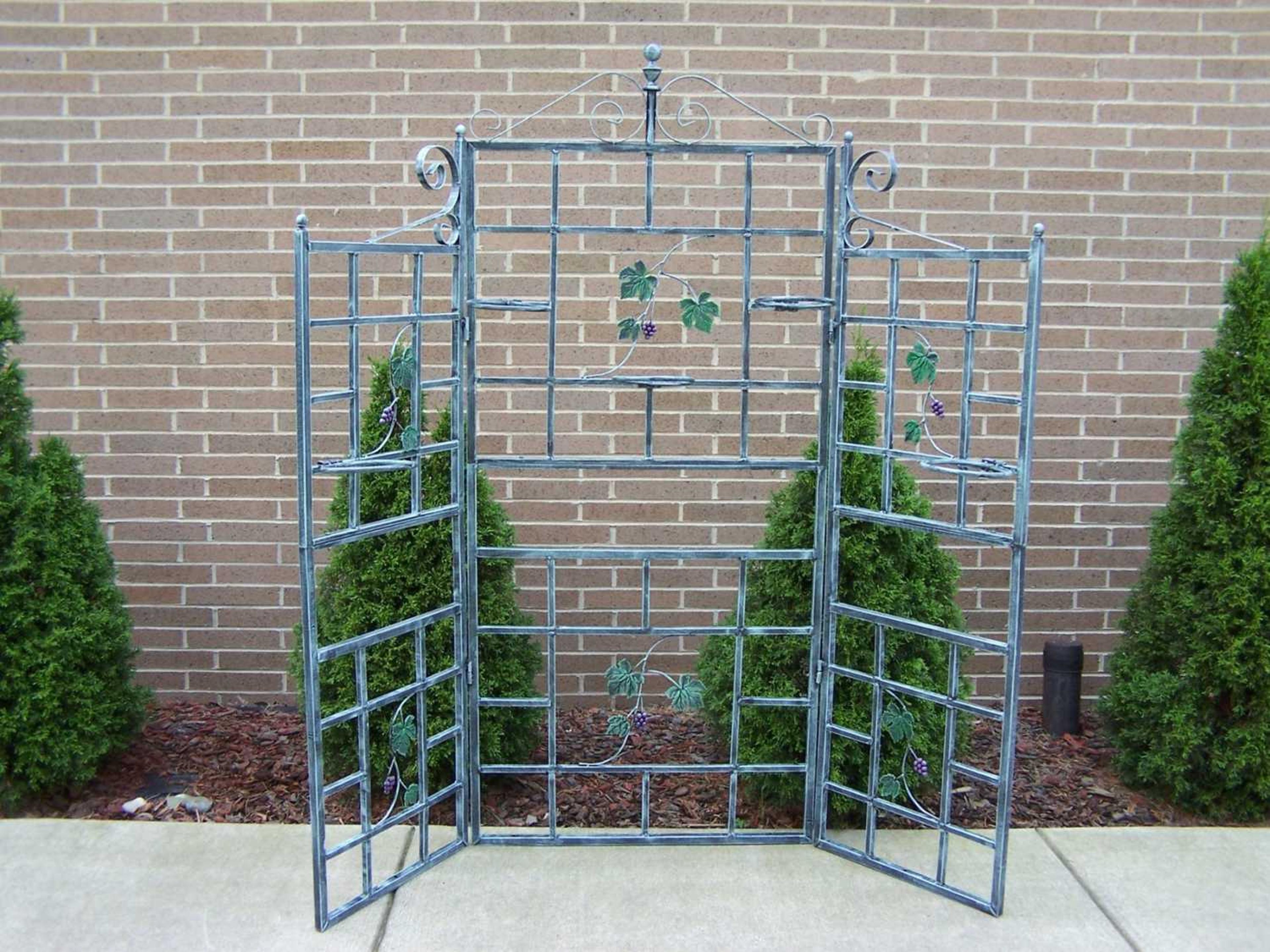 Vineyards Cast Iron Patio Screen 3 Pc. in Verdi Grey