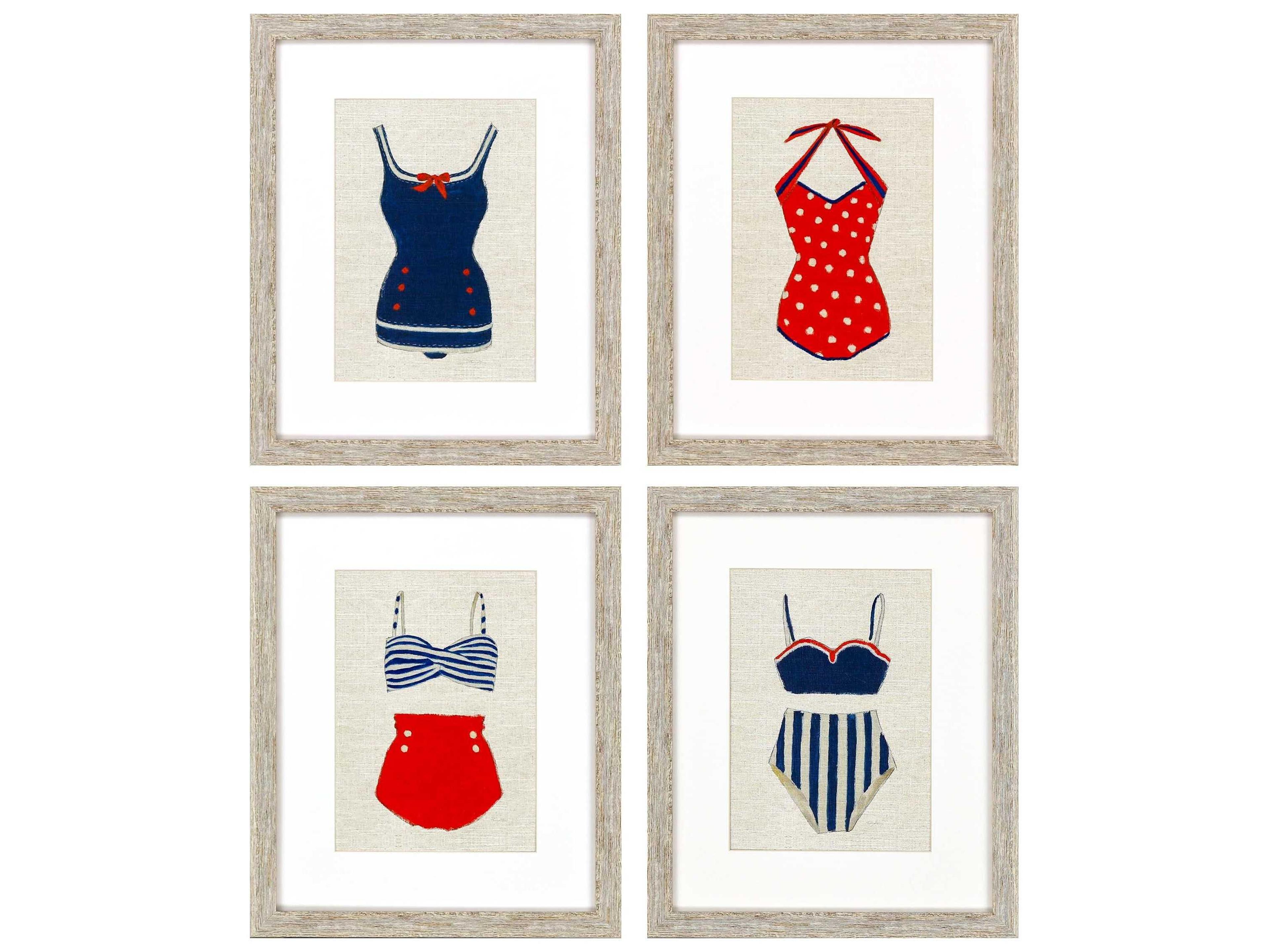 Paragon Waterside Swim Canvas Wall Art Set of 4