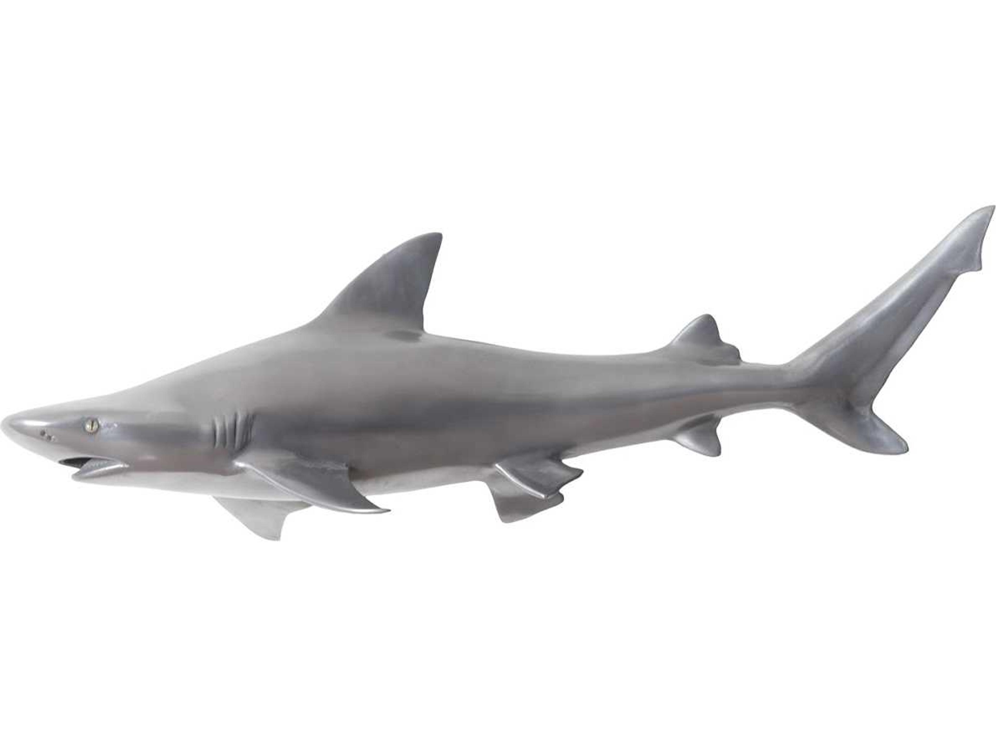 Polished Aluminum Black Tip Reef Shark 3D Wall Art