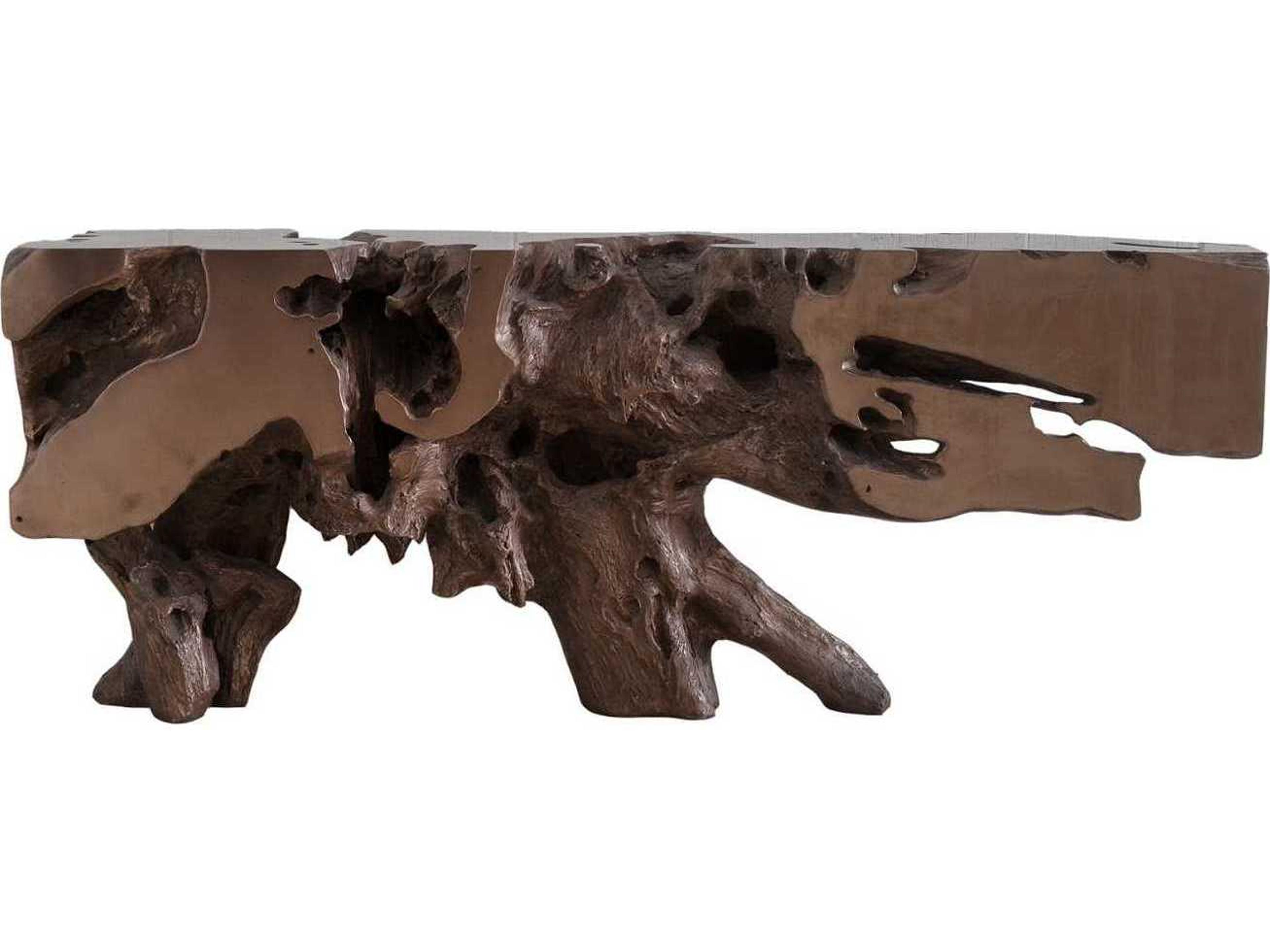 Cast Naturals Rectangular Polished Bronze Console Table