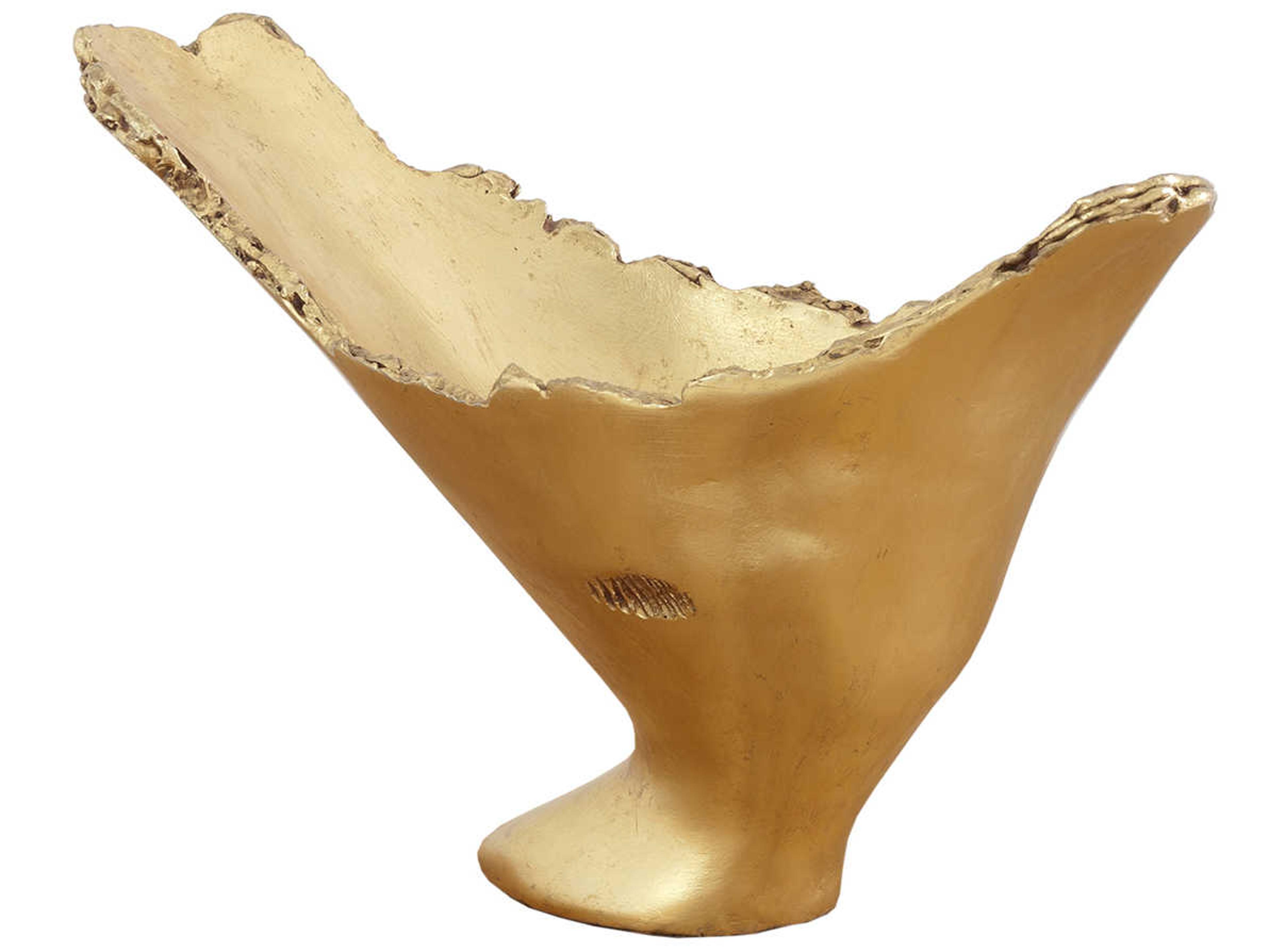 Cast Naturals Gold Leaf Decorative Burled Bowl