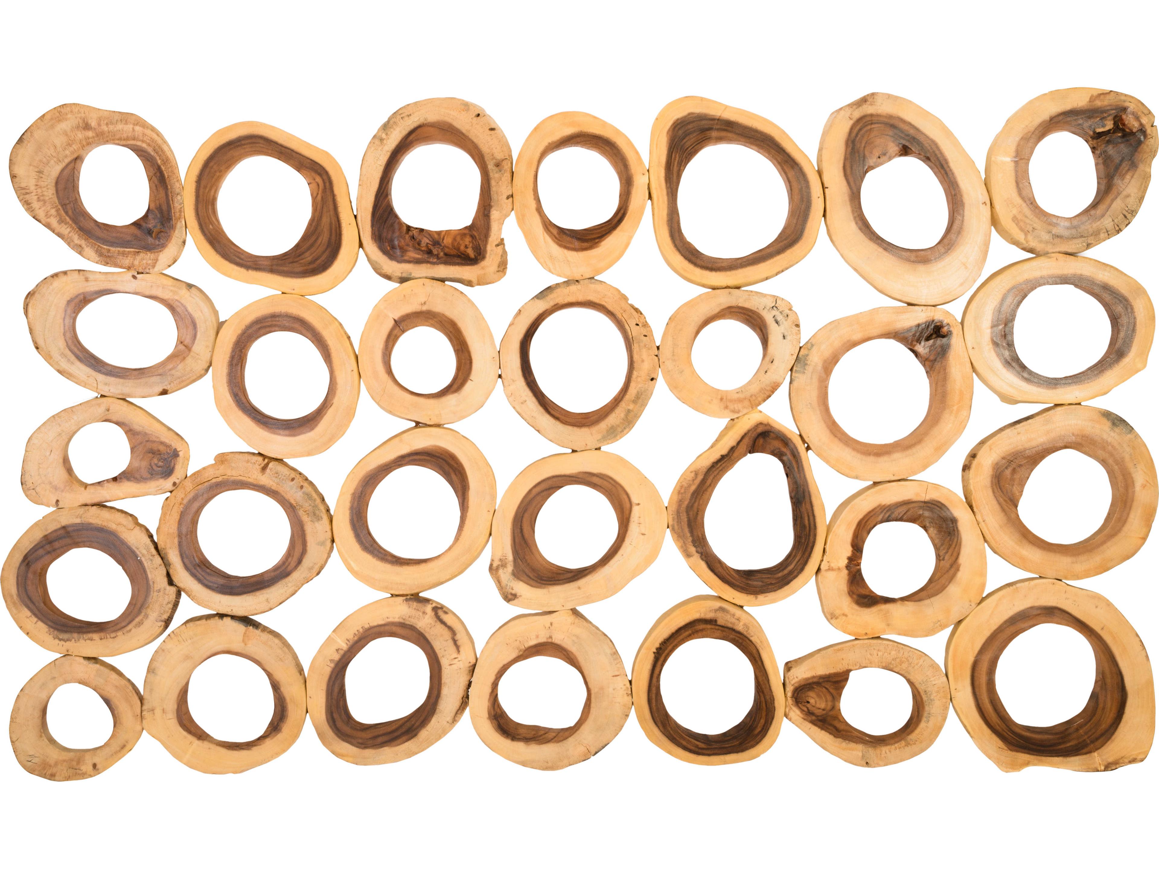 Chuleta Rings Rectangular Wall Art Natural Wood