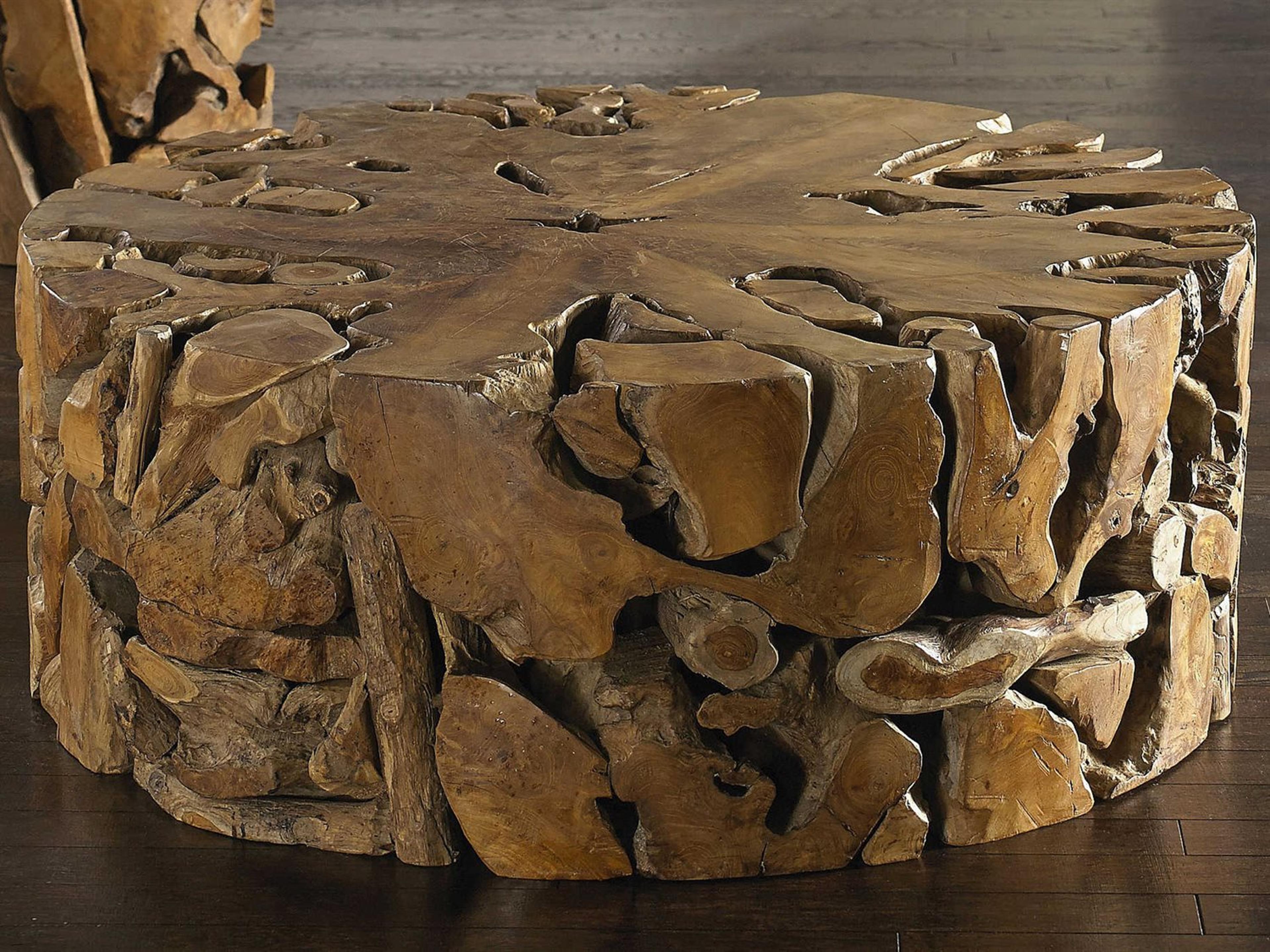 Phillips Collection Round Wood Natural Coffee Table