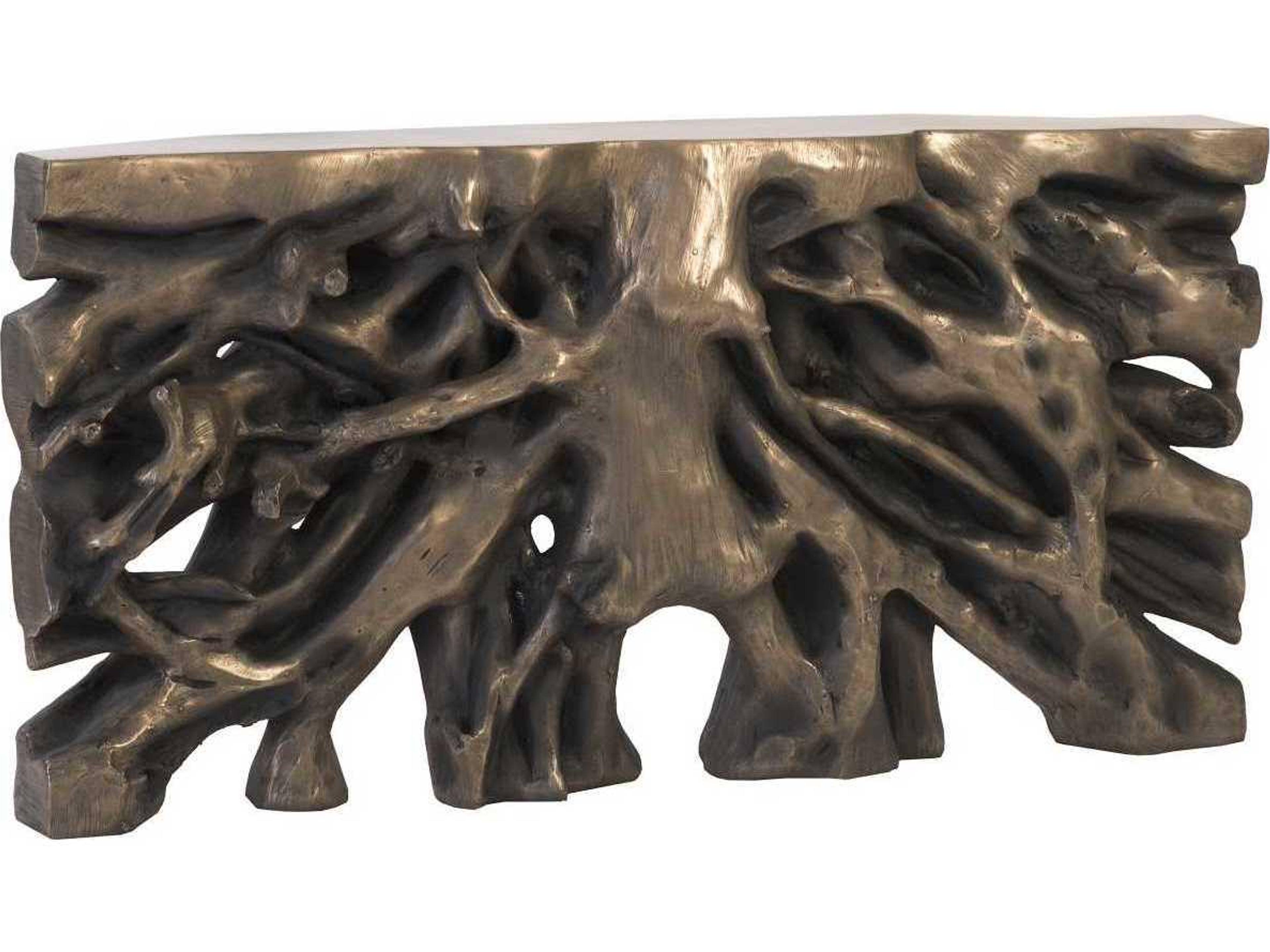 Square Root Console Table Cast Naturals Antique Bronze